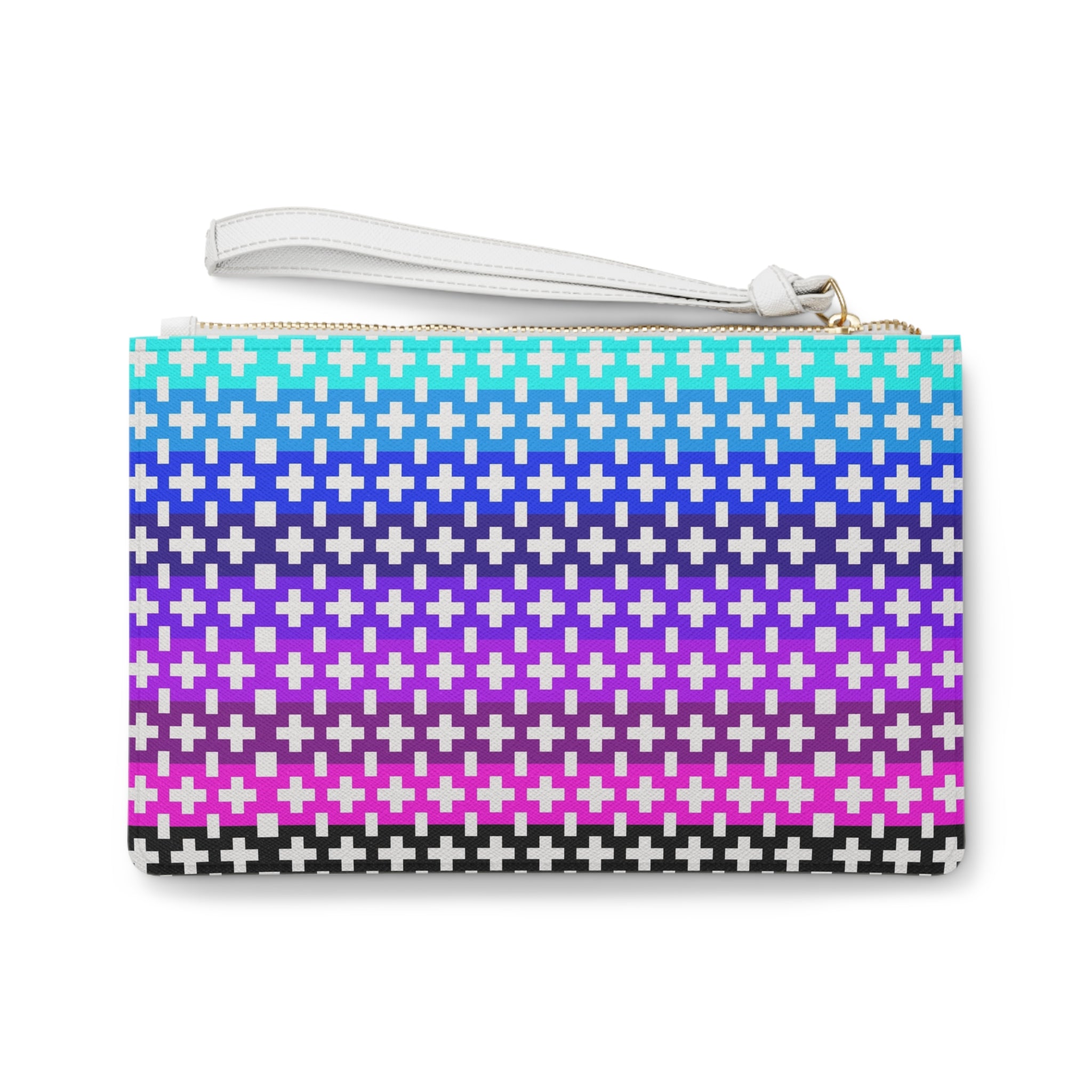 Vibrant Geometric Clutch Bag | Colorful Wristlet for Festivals, Parties, Travel, or Everyday Use | Trendy Makeup Pouch