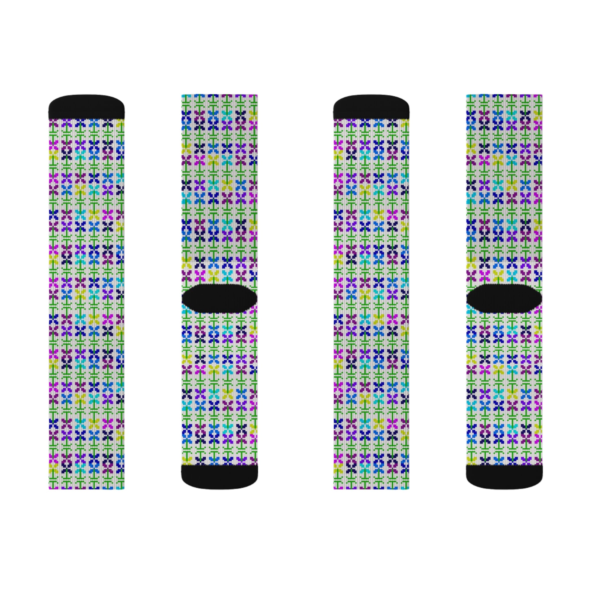 Colorful Patterned Sublimation Socks, Cozy Gift for Her, Fun Accessories, Unique Fashion Statement, Perfect for Birthdays, Everyday Wear