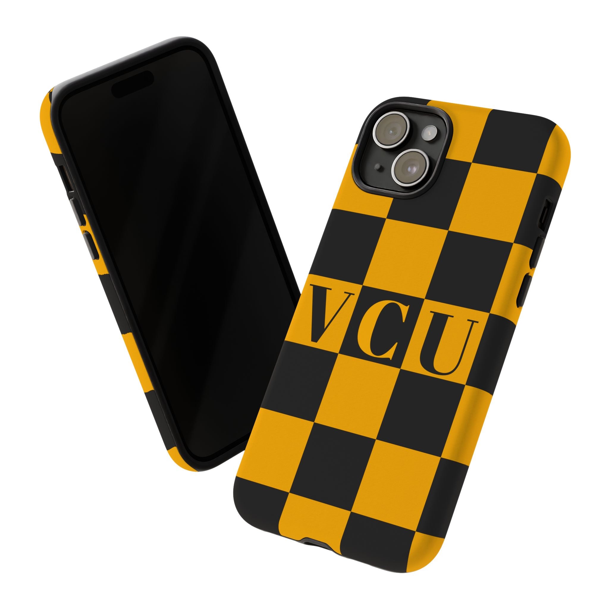 VCU Checkered Phone Case, Tough Cases for VCU Fans, College Student Gear, Sports Team Accessory, Unique Gift Idea