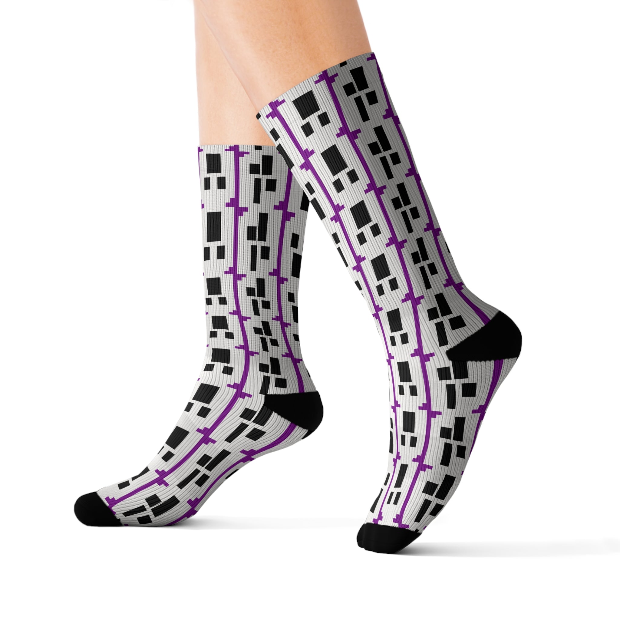 Stylish Graphic Socks, Unique Sock Design, Fun Gift for Her, Fashion Accessories, Sublimation Socks, Trendy Footwear