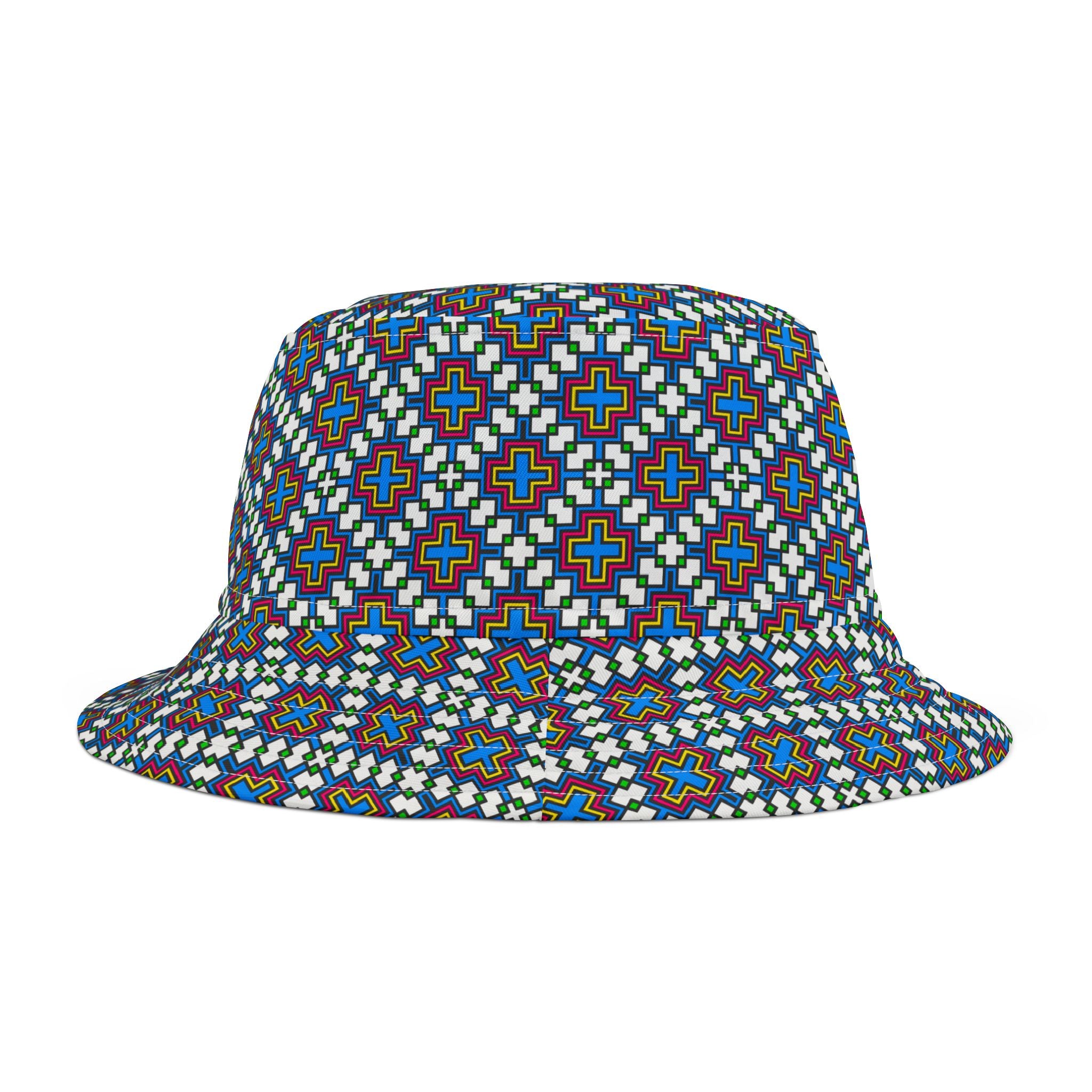 Vibrant AOP Bucket Hat, Trendy Summer Accessory, Festival Headwear, Beach Hat, Unisex Gift, 90s Style
