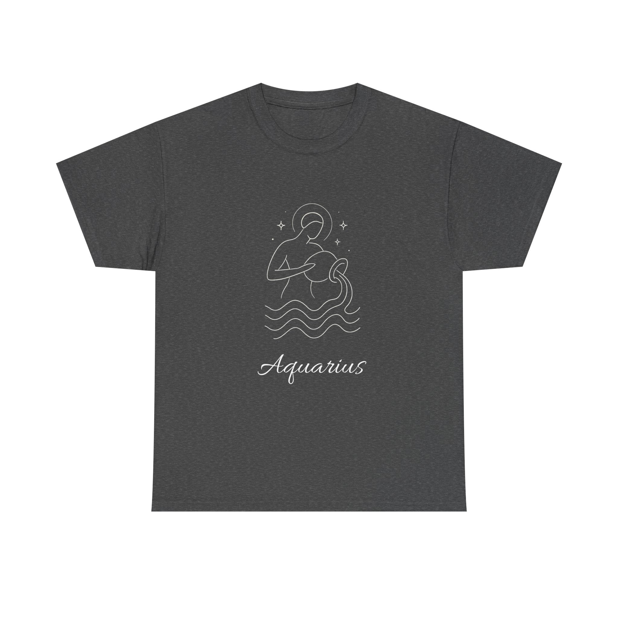 Aquarius Unisex Heavy Cotton Tee, Astrology Shirt, Zodiac Tee, Birthday Gift, Horoscope Apparel, Casual Wear