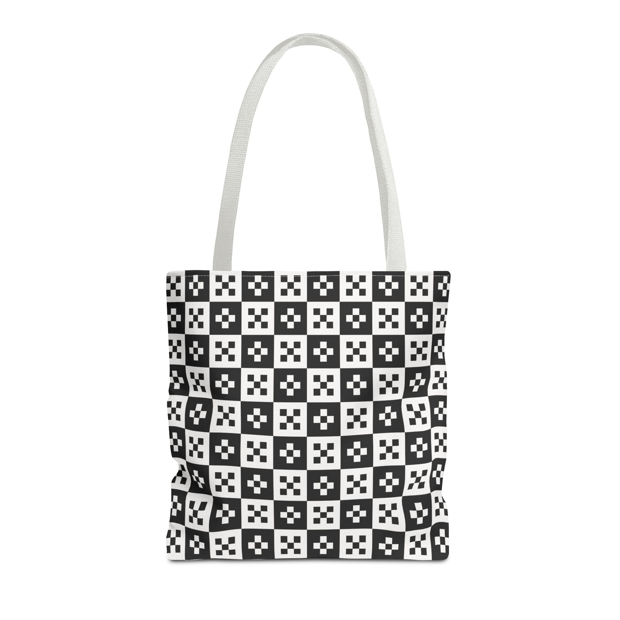 Stylish Checkerboard Tote Bag, Reusable Shopping Tote, Black and White Fashion Bag, Gift for Her, Eco-Friendly Bag, Beach Tote