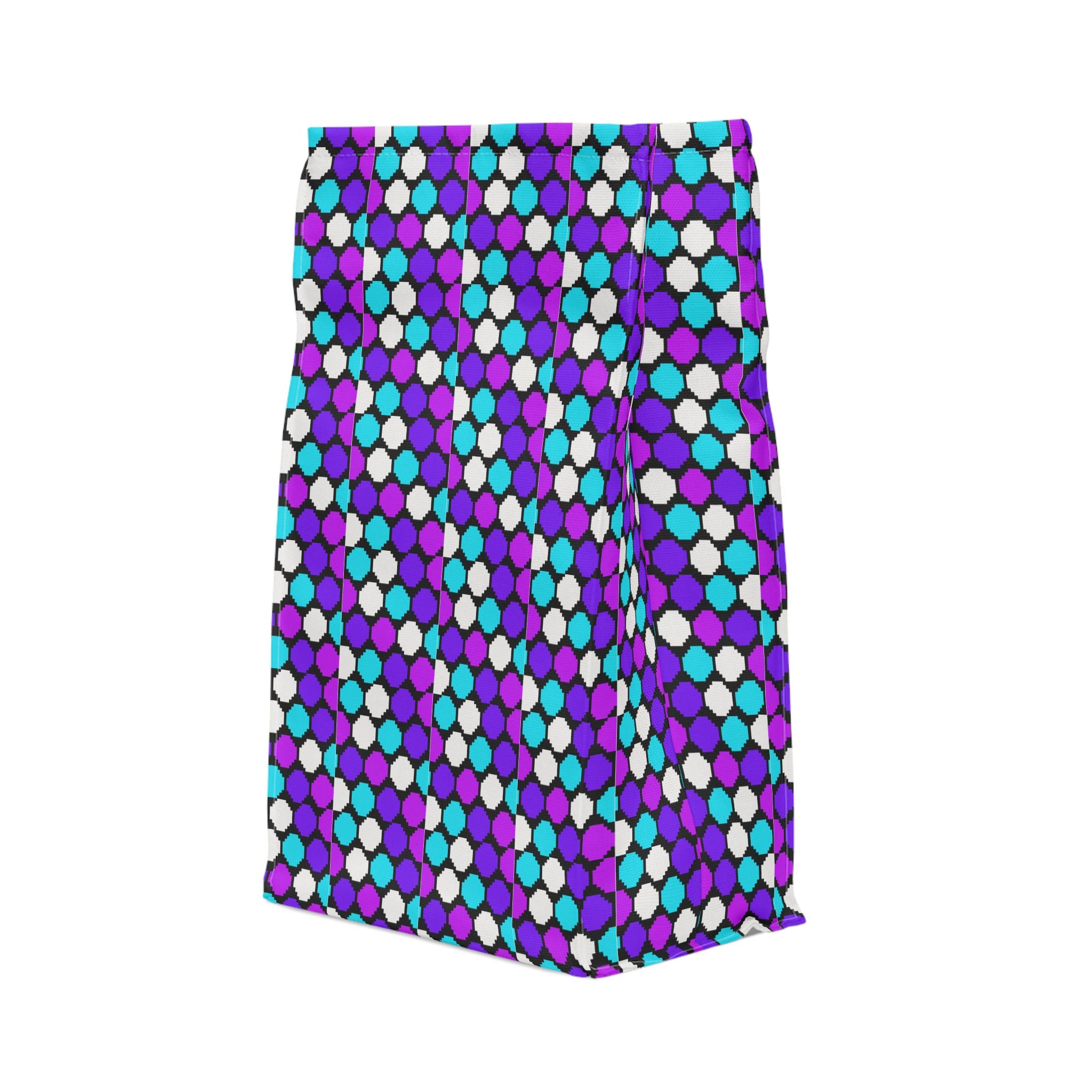 Colorful Polyester Lunch Bag with Hexagon Pattern, Insulated Snack Tote, Cute Lunch Box, Reusable Meal Carrier, Fun Kids Lunch Bag, [...]