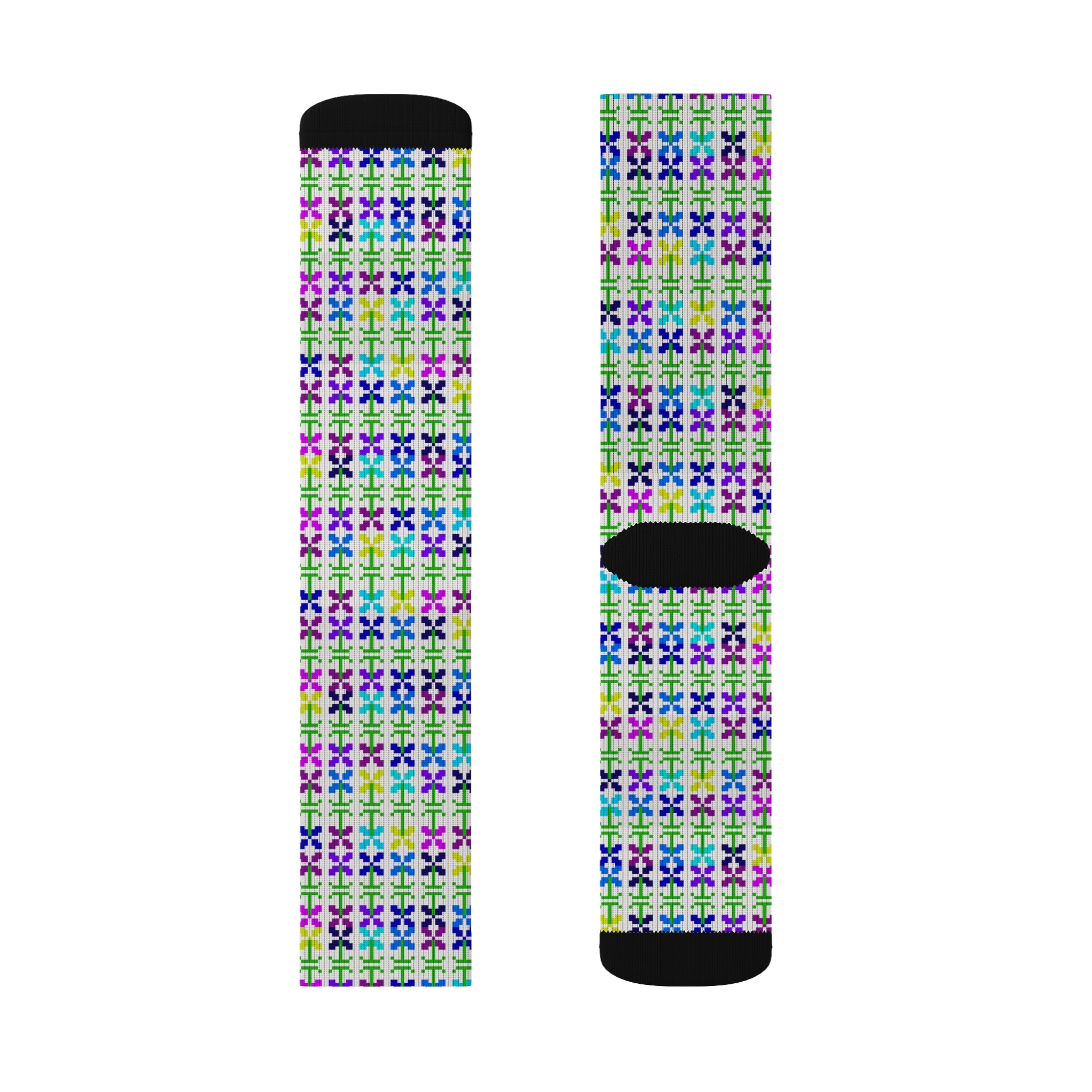 Colorful Patterned Sublimation Socks, Cozy Gift for Her, Fun Accessories, Unique Fashion Statement, Perfect for Birthdays, Everyday Wear