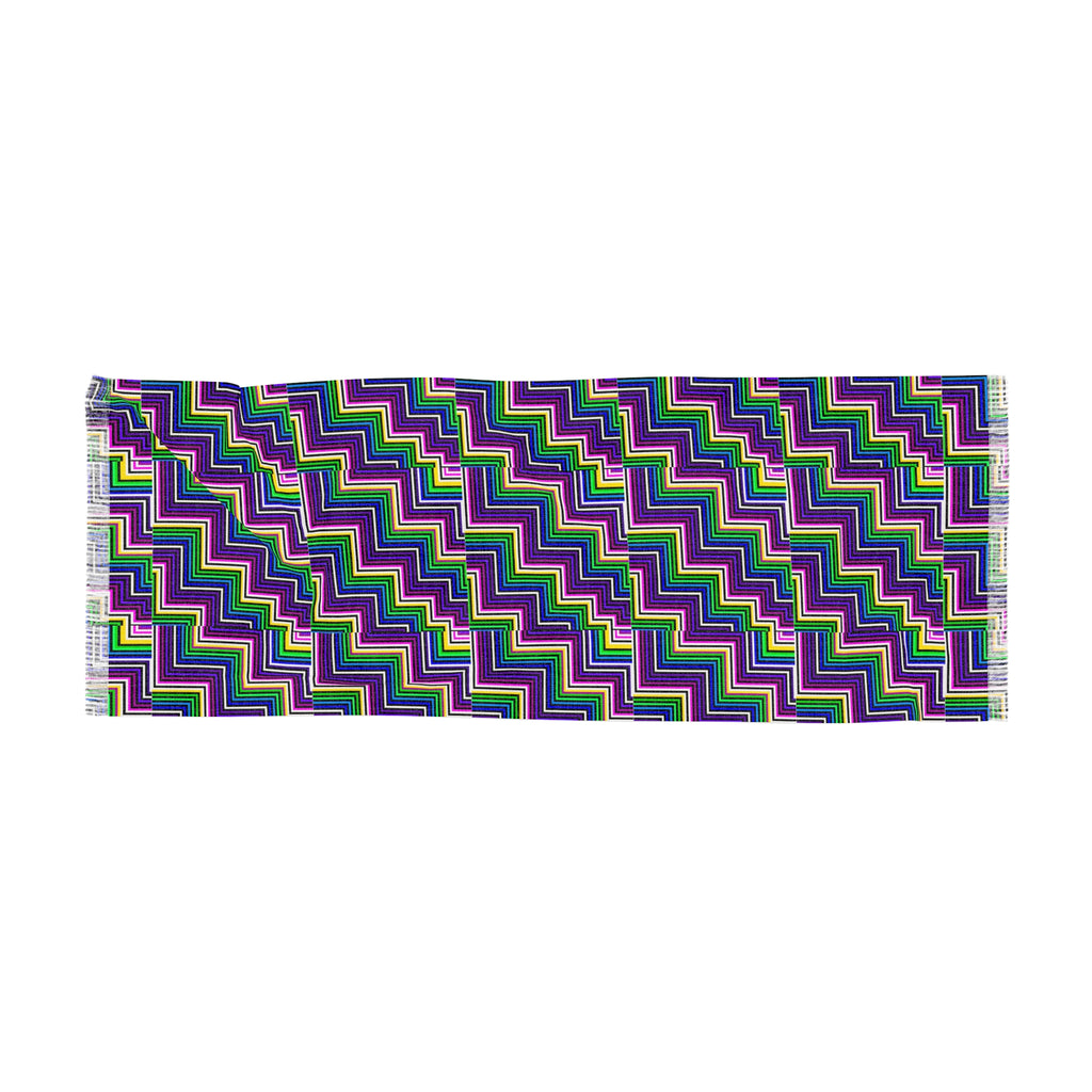Colorful Zigzag Light Scarf, Fashion Accessory, Summer Wrap, Stylish Gift, Bohemian Chic, Lightweight Scarf