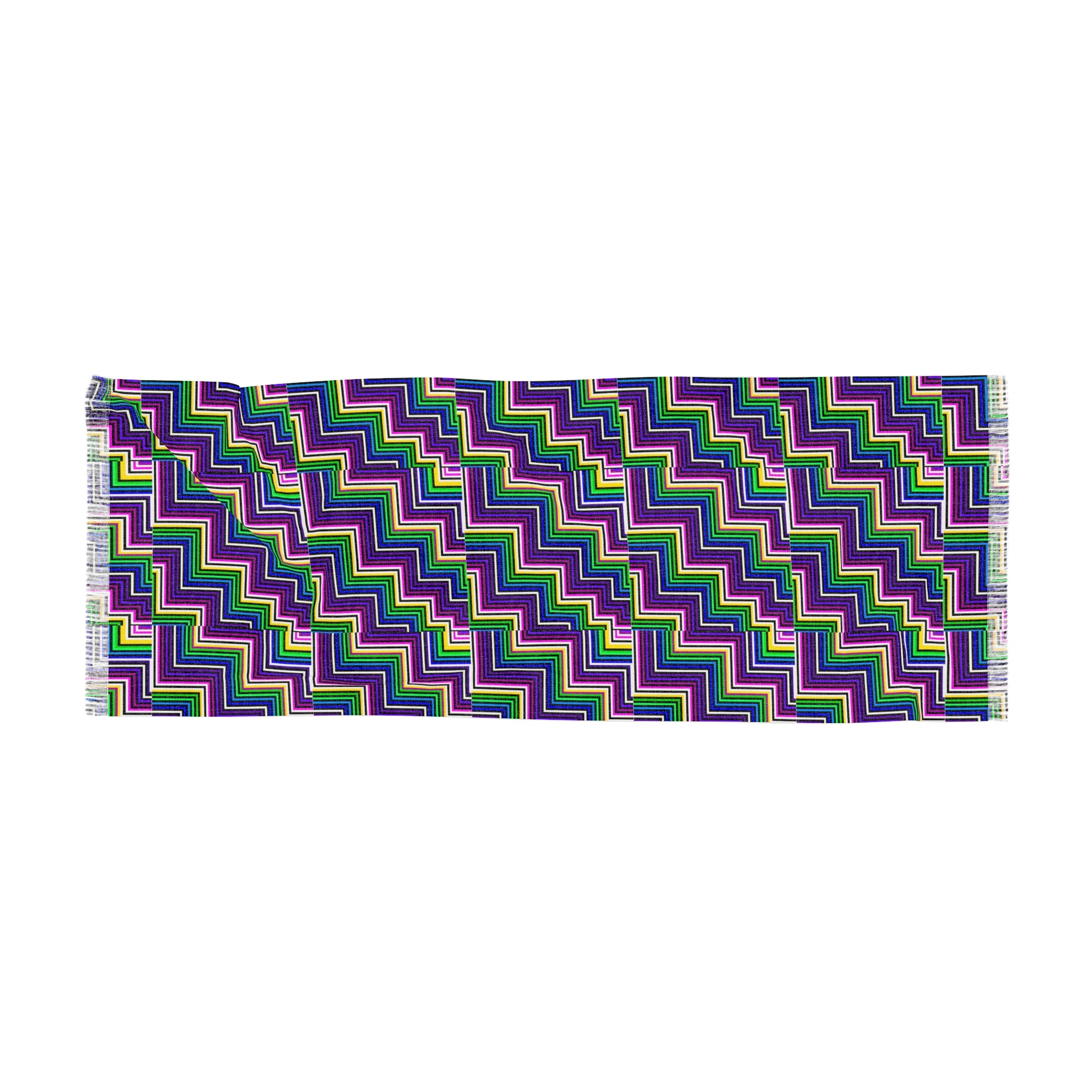 Colorful Zigzag Light Scarf, Fashion Accessory, Summer Wrap, Stylish Gift, Bohemian Chic, Lightweight Scarf