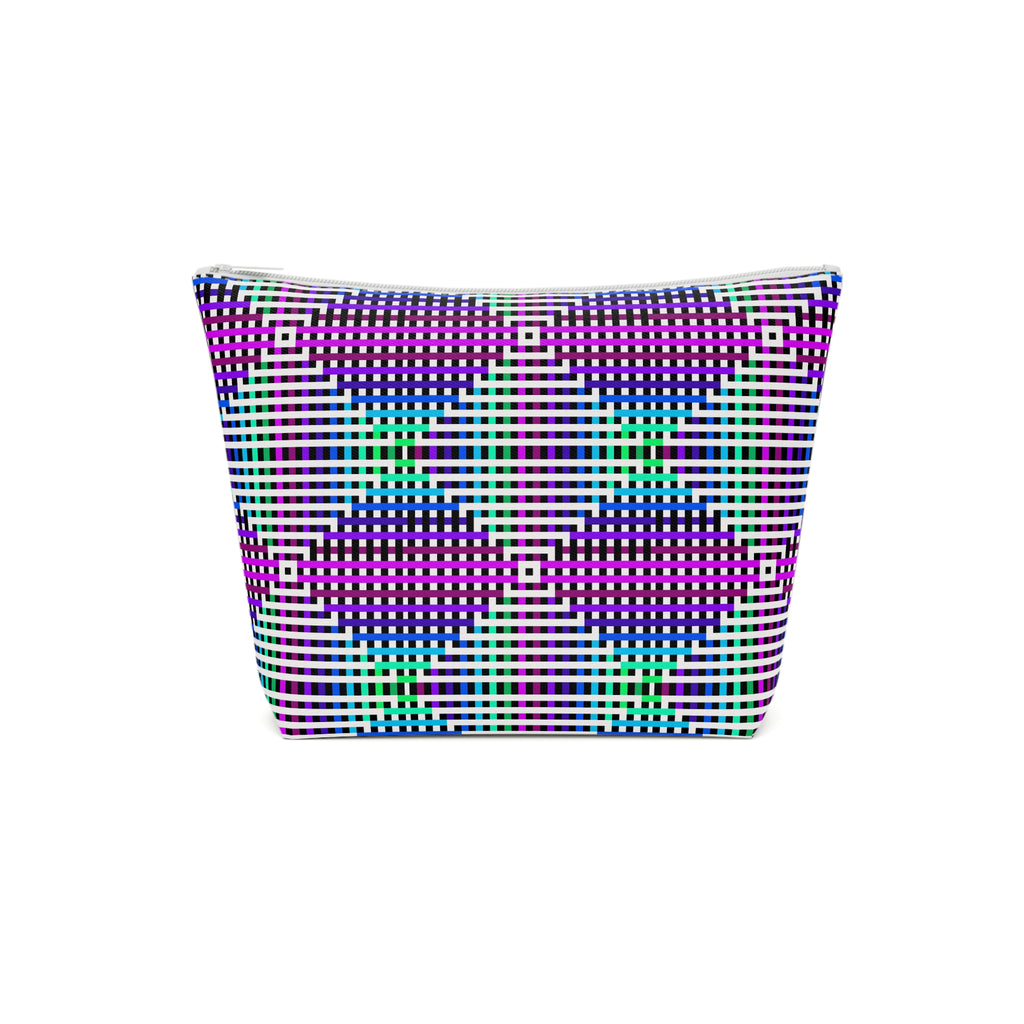 Vibrant Geometric Cosmetic Bag | Makeup Organizer, Travel Bag, Gift for Her, Toiletry Pouch, Purple Pattern