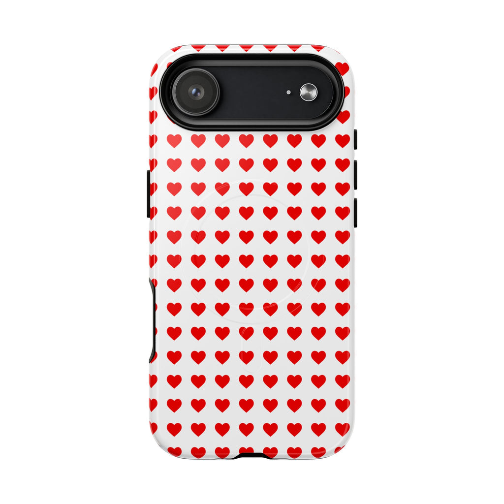 Heart Pattern Phone Case, Tough Magnetic Case, Cute Phone Cover, Valentine Gift, Stylish Accessory