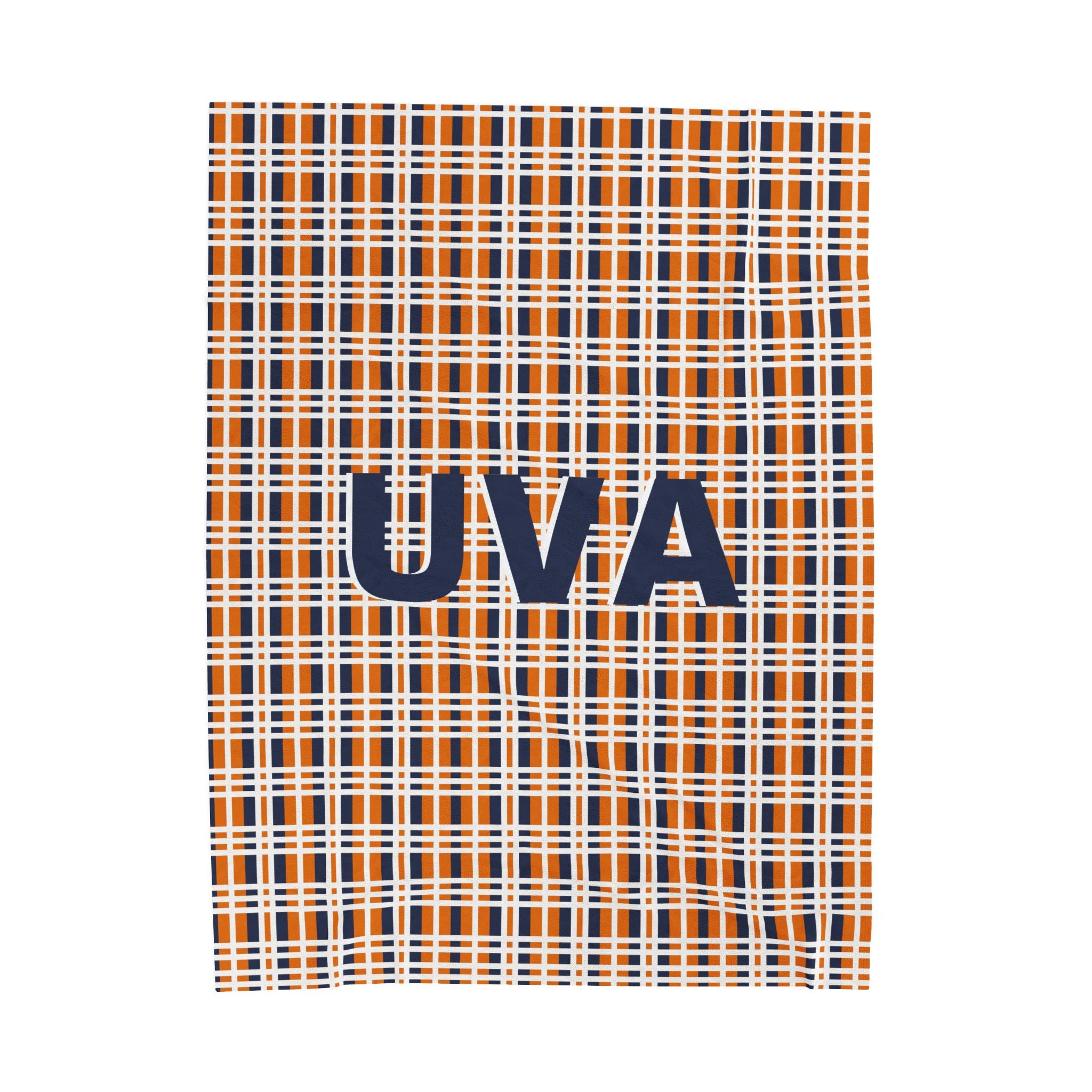 Cozy UVA Plaid Plush Blanket | Soft Throw for Home, Gifts, Sports Events, College, Winter Decor, Souvenir