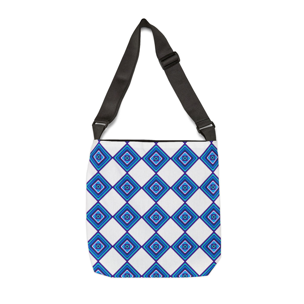 Blue Geometric Pattern Adjustable Tote Bag, Stylish Shopping Bag, Reusable Grocery Tote, Customizable Handbag, Perfect for Gifts, [...]