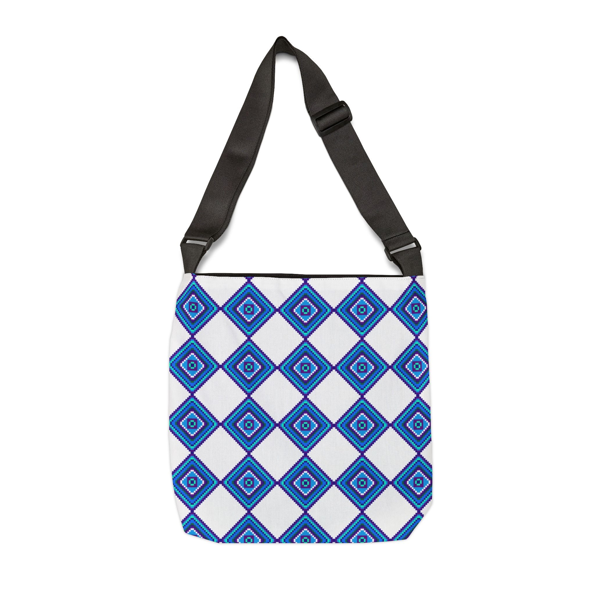 Blue Geometric Pattern Adjustable Tote Bag, Stylish Shopping Bag, Reusable Grocery Tote, Customizable Handbag, Perfect for Gifts, [...]
