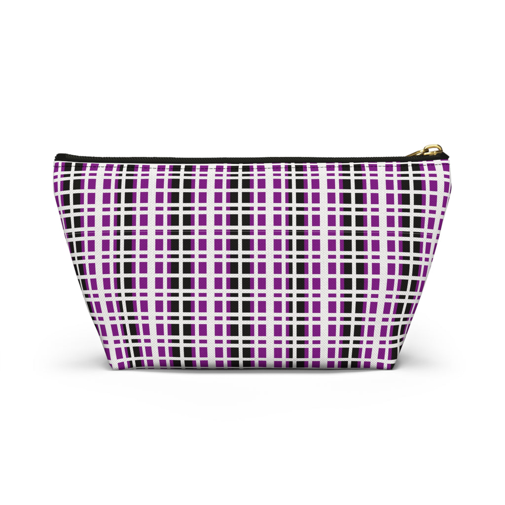 Purple Checkered Accessory Pouch | Makeup Bag, Toiletry Organizer, Travel Clutch, Gift for Her, Stylish Storage