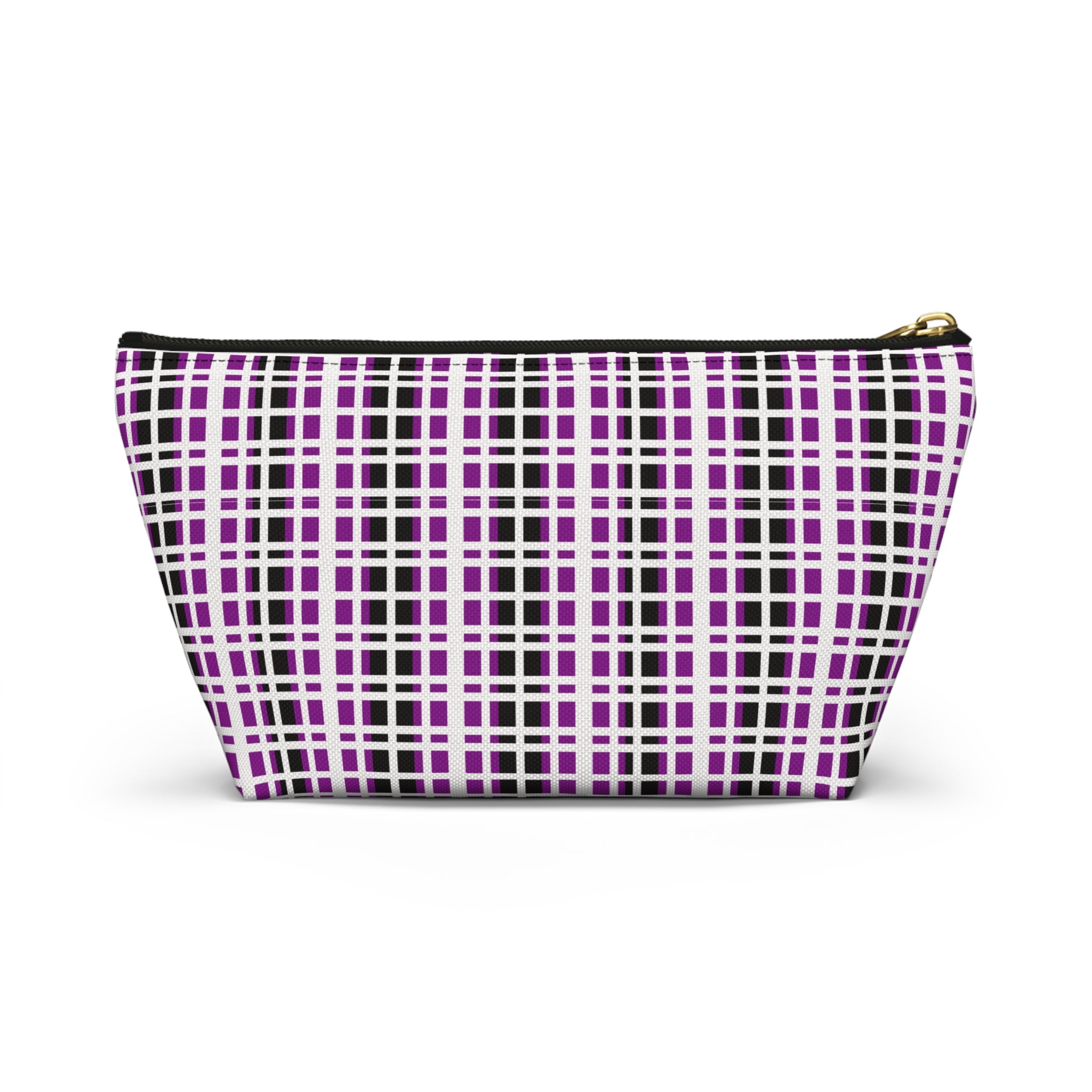 Purple Checkered Accessory Pouch | Makeup Bag, Toiletry Organizer, Travel Clutch, Gift for Her, Stylish Storage
