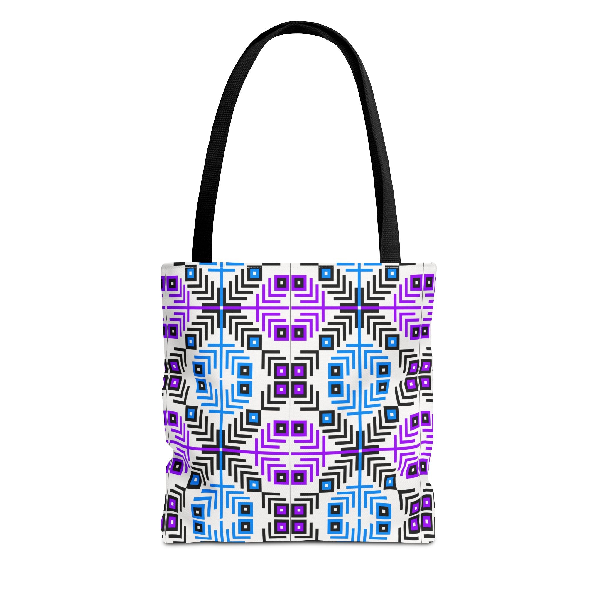 Colorful Geometric Tote Bag for Everyday Use, Shopping, Travel, Beach, Gym Tote, Gift for Her, Stylish Hot Pink & Blue Pattern