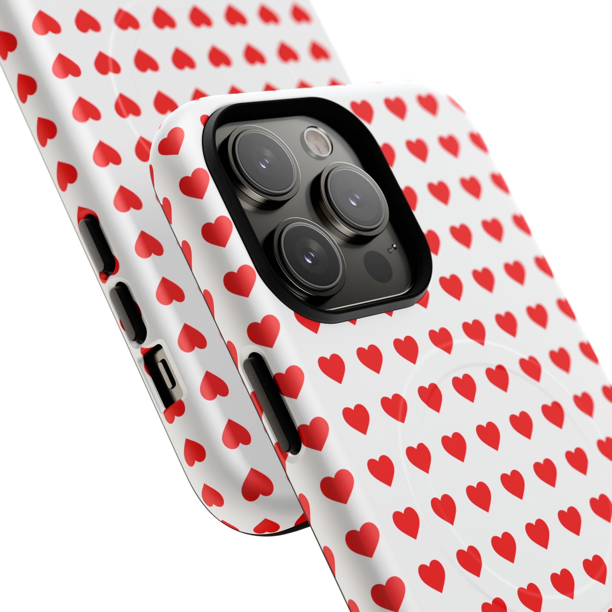 Heart Pattern Phone Case, Tough Magnetic Case, Cute Phone Cover, Valentine Gift, Stylish Accessory