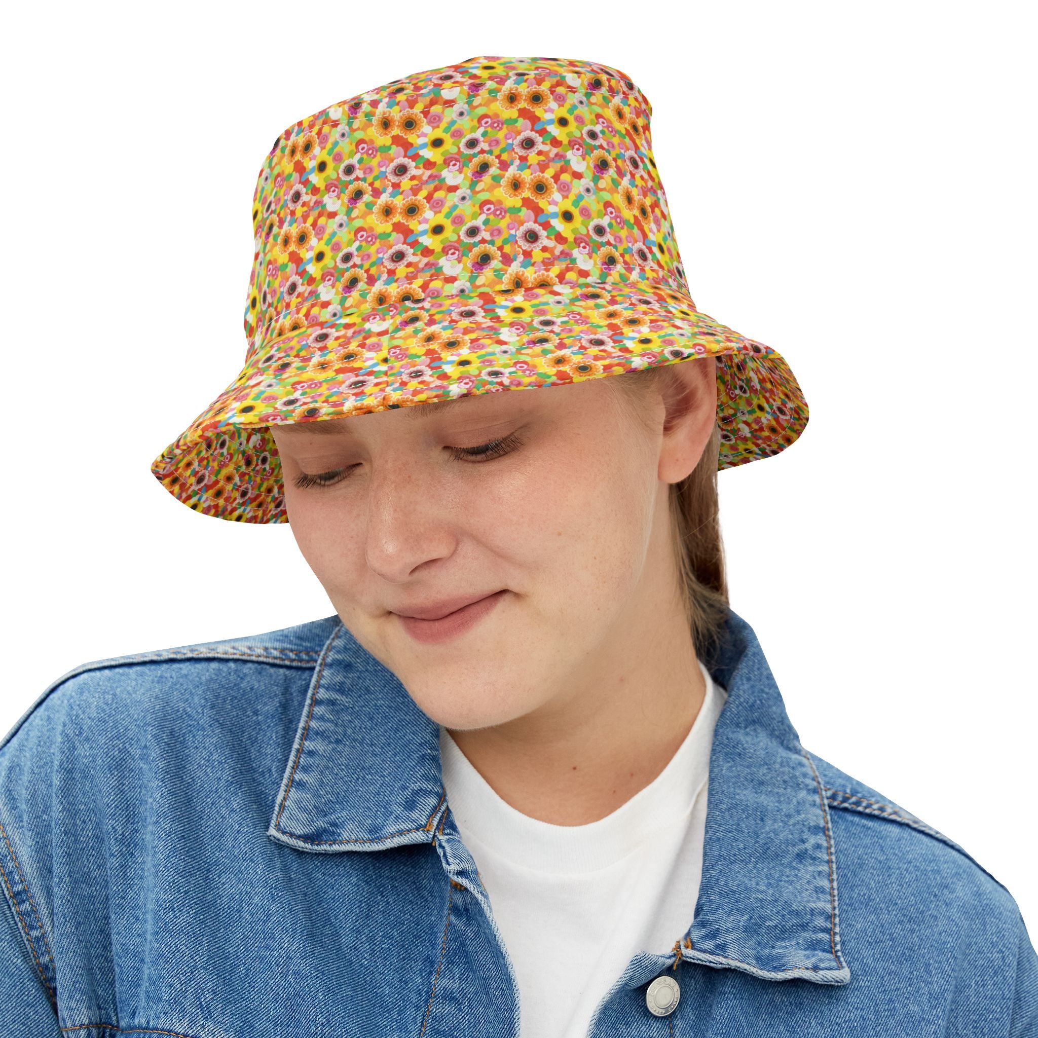 Colorful Floral Bucket Hat, Summer Accessories, Trendy Sun Protection Hat, Festival Wear, Vacation Essentials, Gift for Her