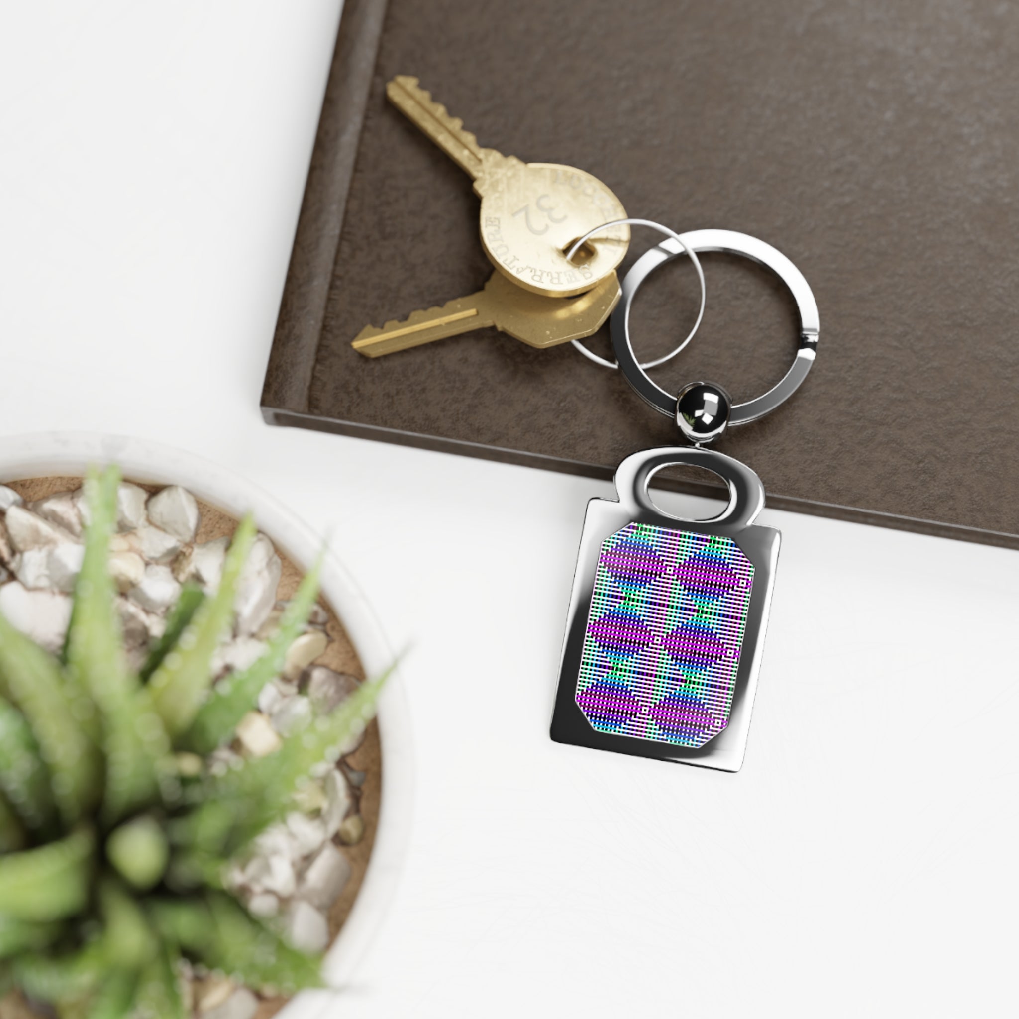 Colorful Rectangle Photo Keyring, Customizable Keychain, Personalized Gift, Family Memories, Unique Accessory, Fun Design