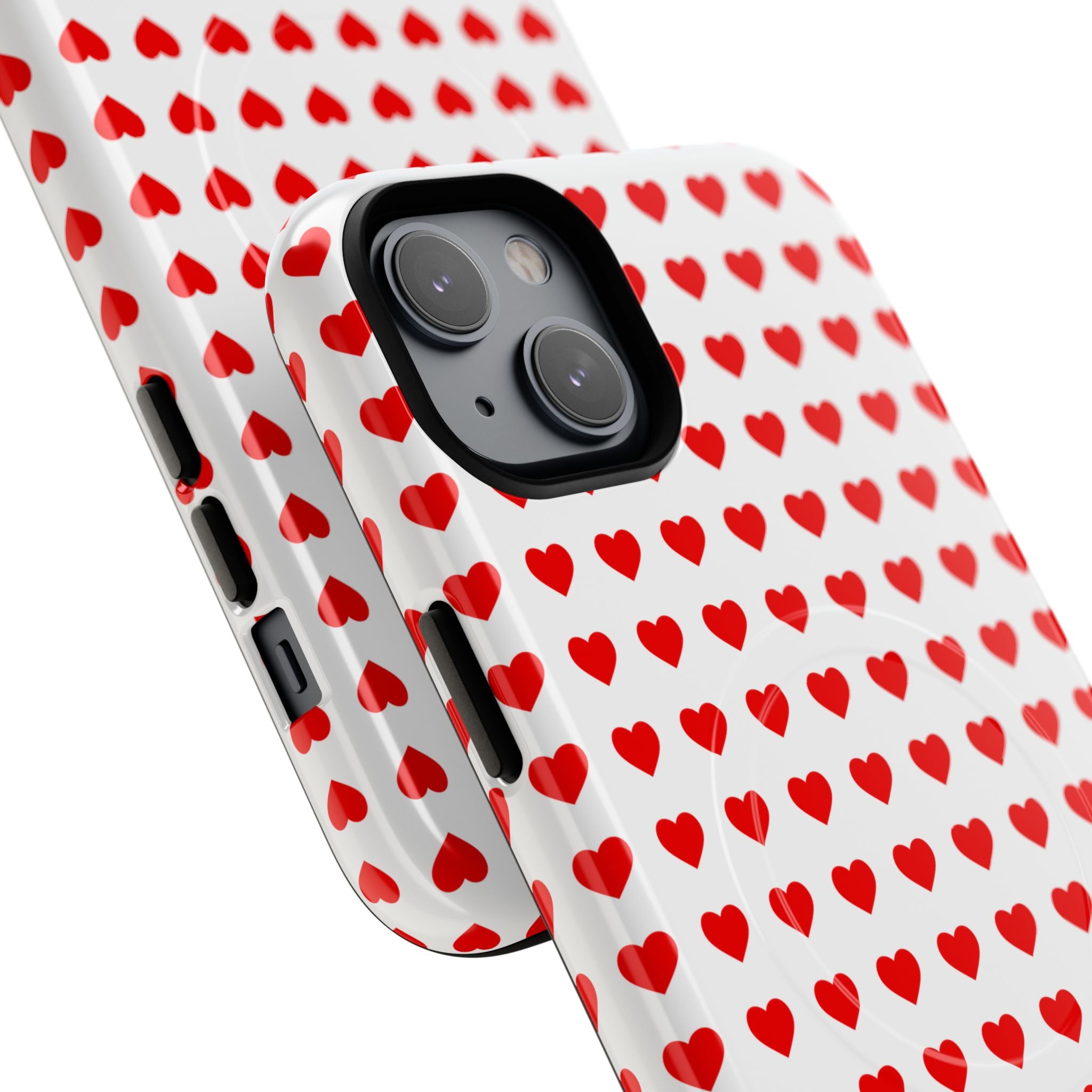 Heart Pattern Phone Case, Tough Magnetic Case, Cute Phone Cover, Valentine Gift, Stylish Accessory