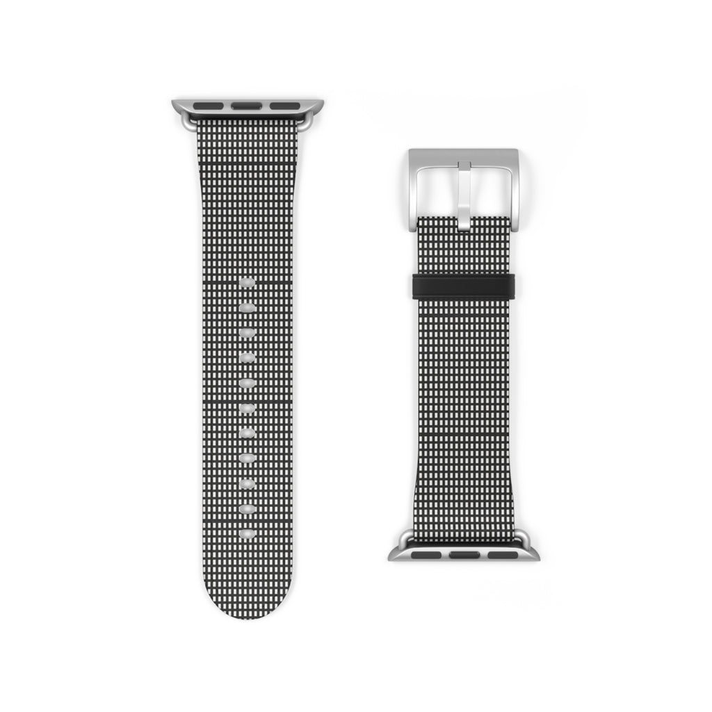 Stylish Black Checkered Watch Band, Modern Accessories, Fitness Trackers, Gift for Him or Her, Apple Watch, Fashionable Wristband
