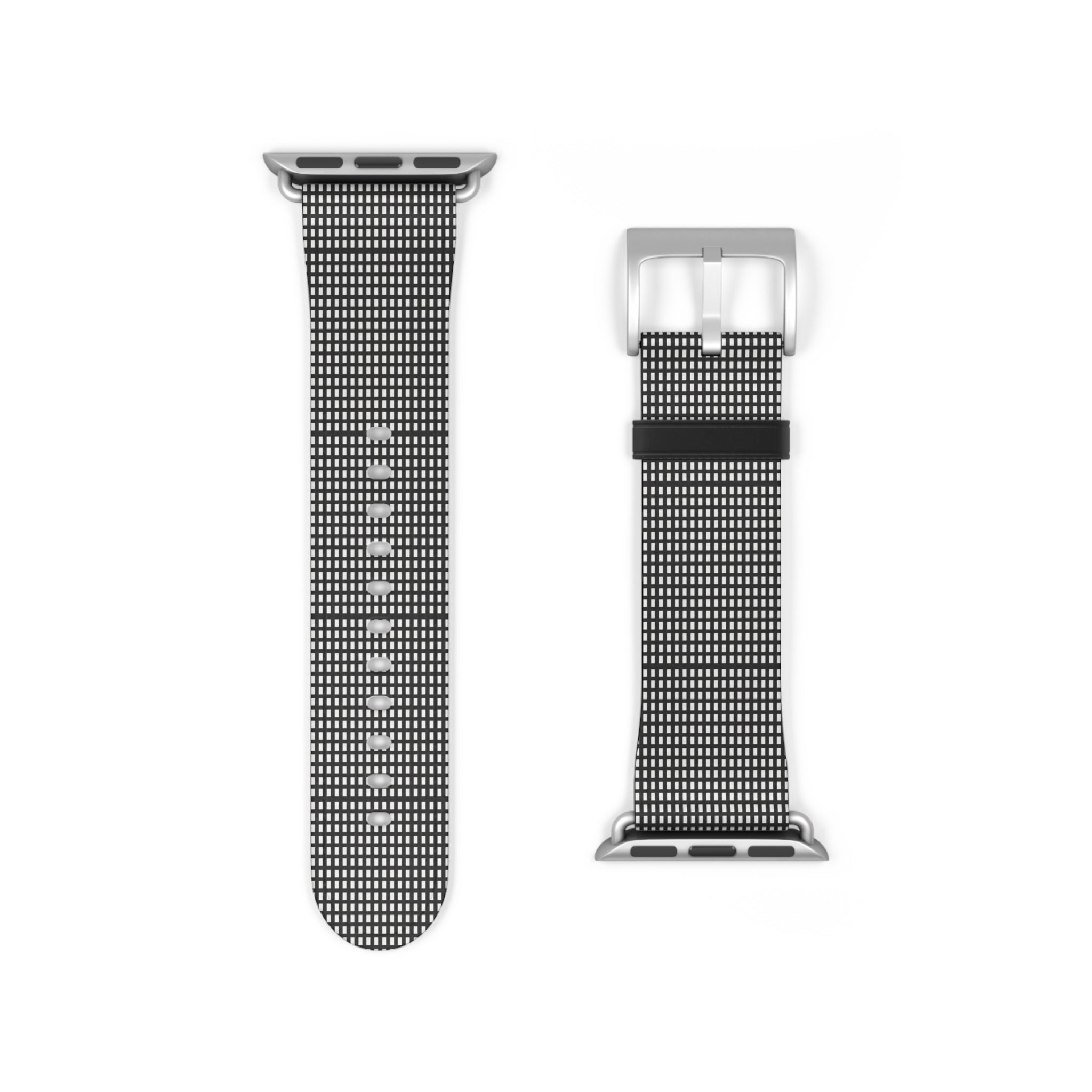 Stylish Black Checkered Watch Band, Modern Accessories, Fitness Trackers, Gift for Him or Her, Apple Watch, Fashionable Wristband