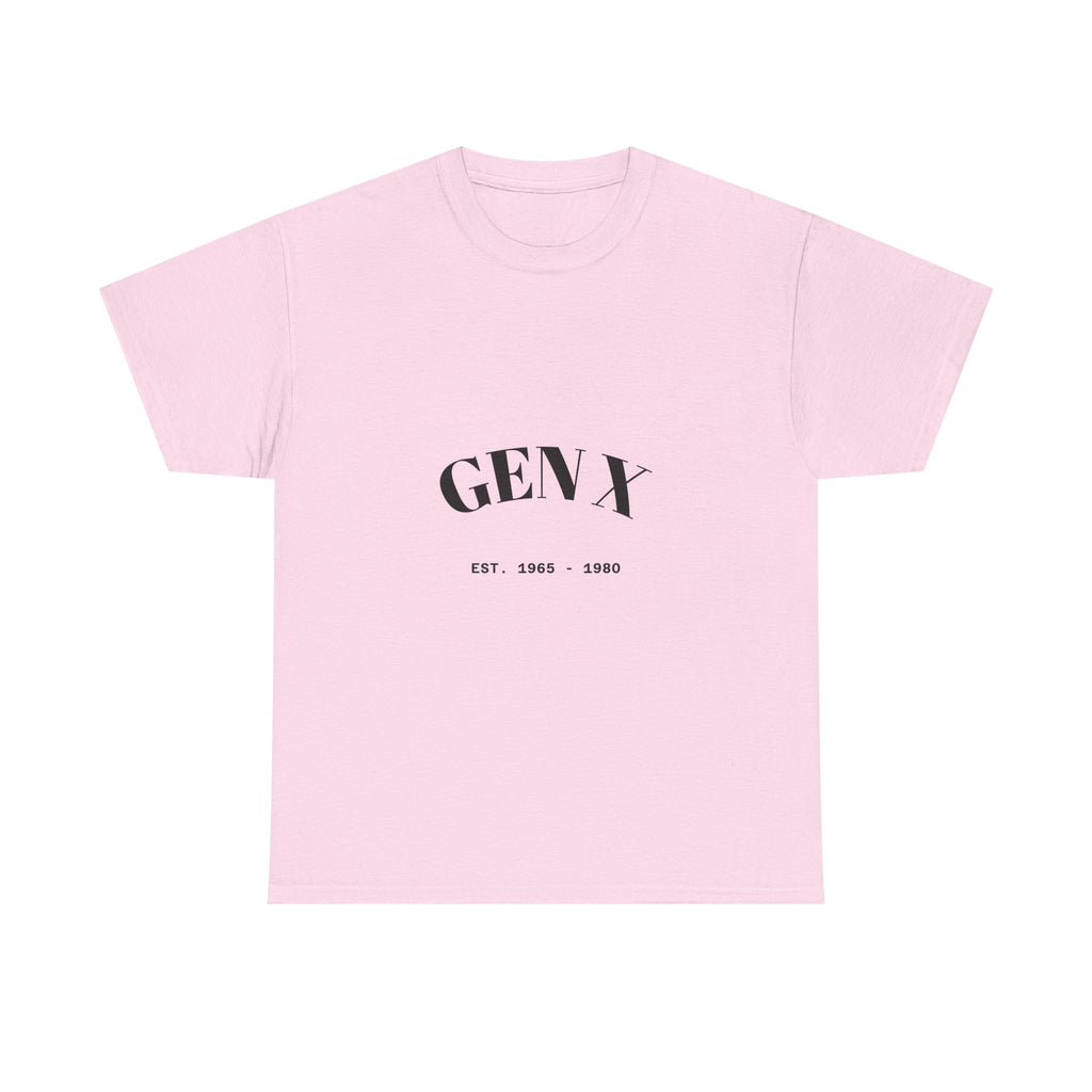 Gen X Unisex Heavy Cotton Tee - Nostalgic Graphic T-Shirt, Perfect for Casual Wear, Gifts, Birthdays, and Retro Celebrations