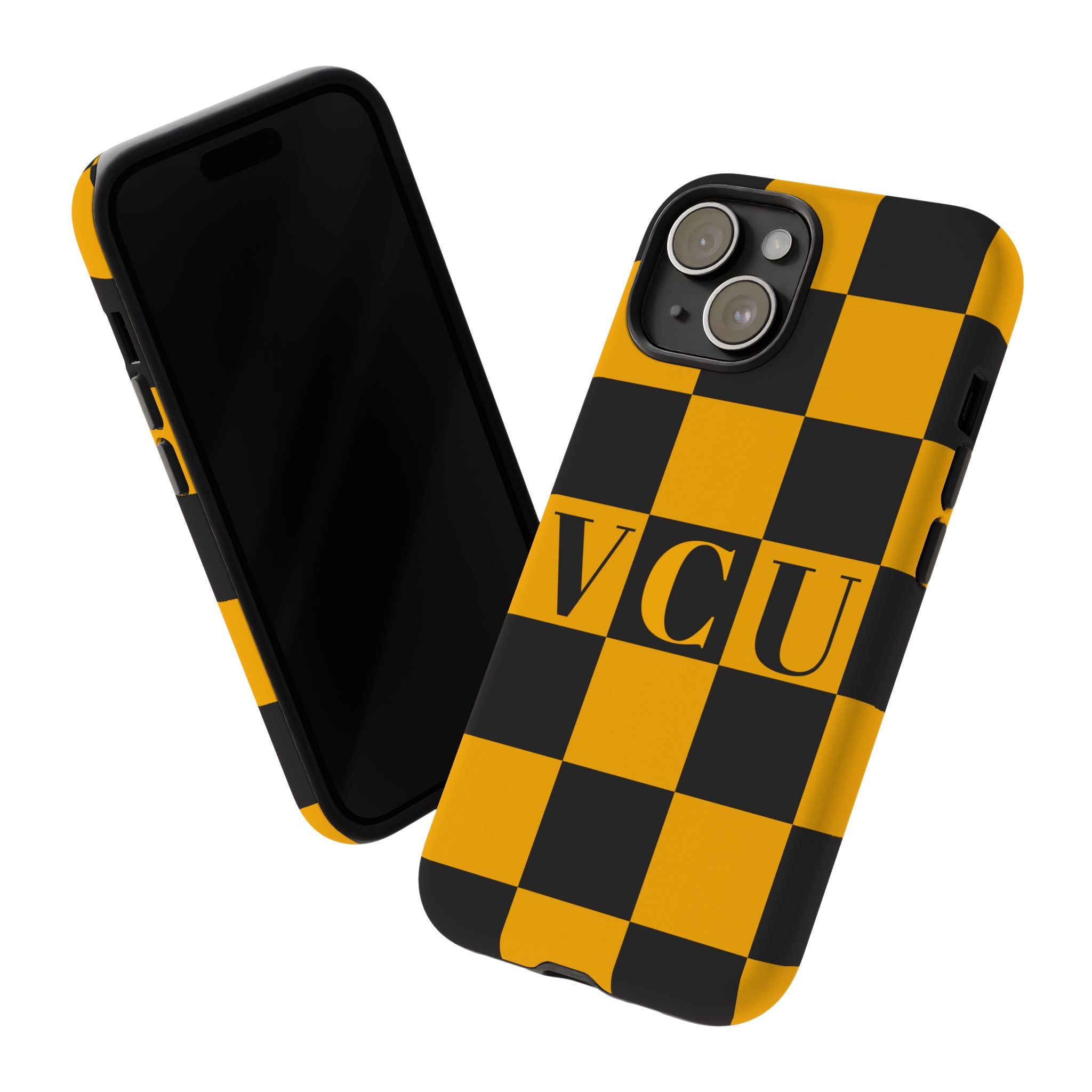 VCU Checkered Phone Case, Tough Cases for VCU Fans, College Student Gear, Sports Team Accessory, Unique Gift Idea
