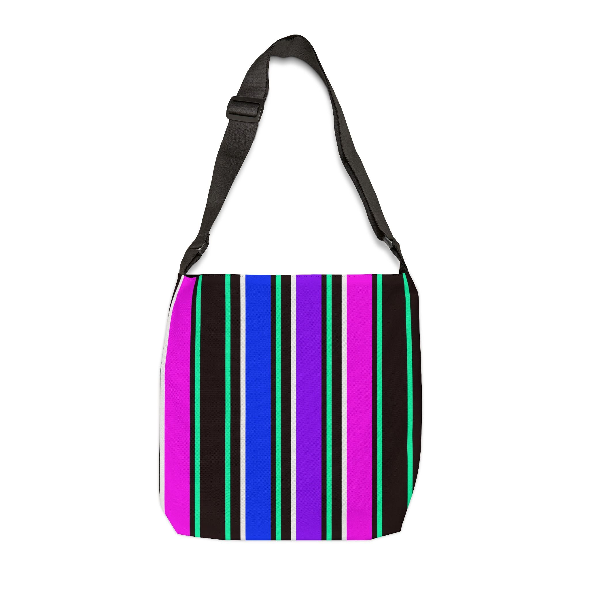Colorful Striped Adjustable Tote Bag, Casual Everyday Bag, Travel Tote, Gift for Friends, Festival Accessory, Unique Style