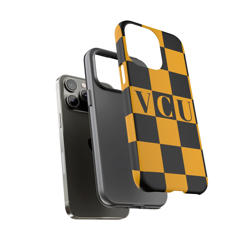 VCU Checkered Phone Case, Tough Cases for VCU Fans, College Student Gear, Sports Team Accessory, Unique Gift Idea