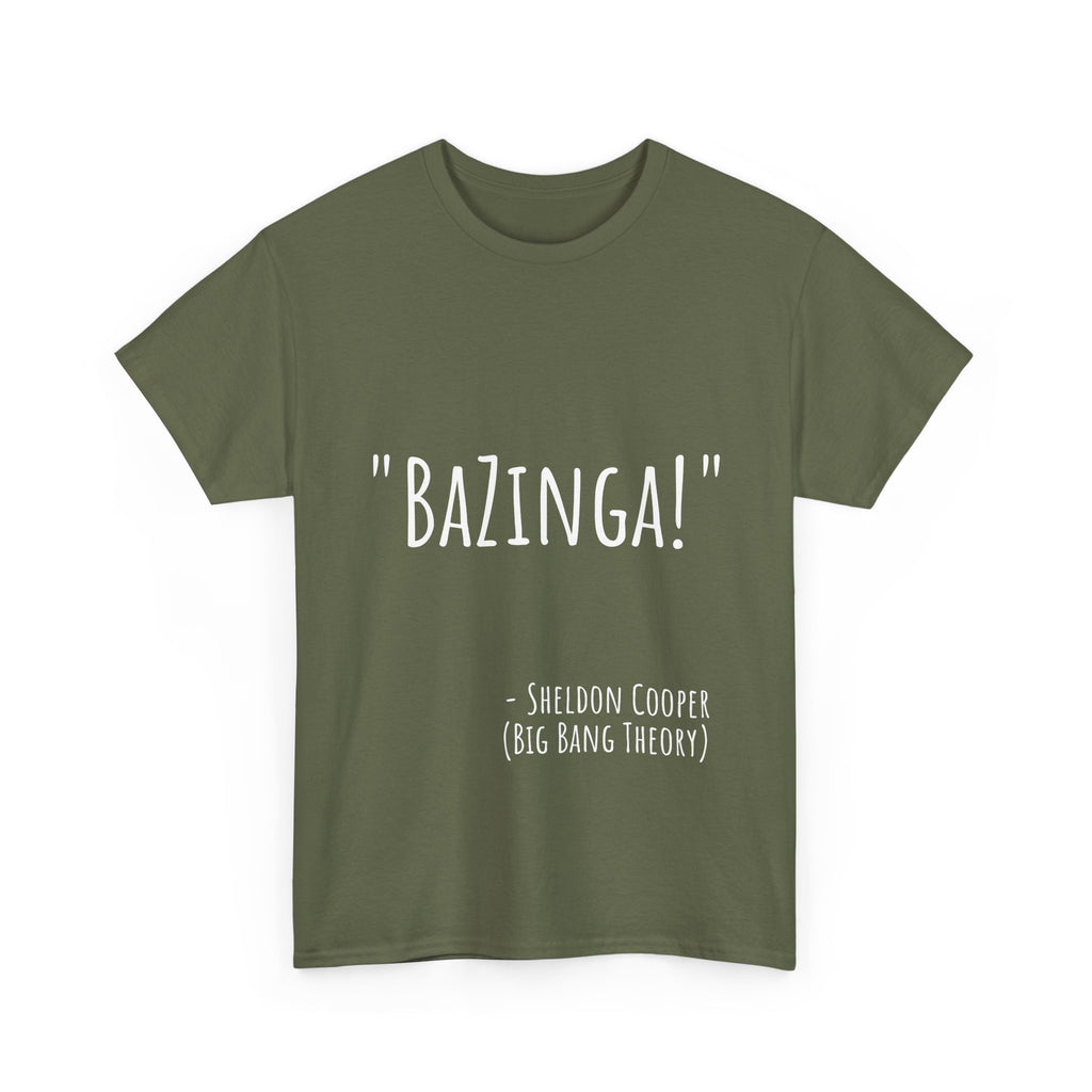 Bazinga! Unisex Cotton Tee - Fun Graphic T-Shirt for Big Bang Theory Fans, Gift for Birthdays, Casual Wear, Nerd Culture Apparel