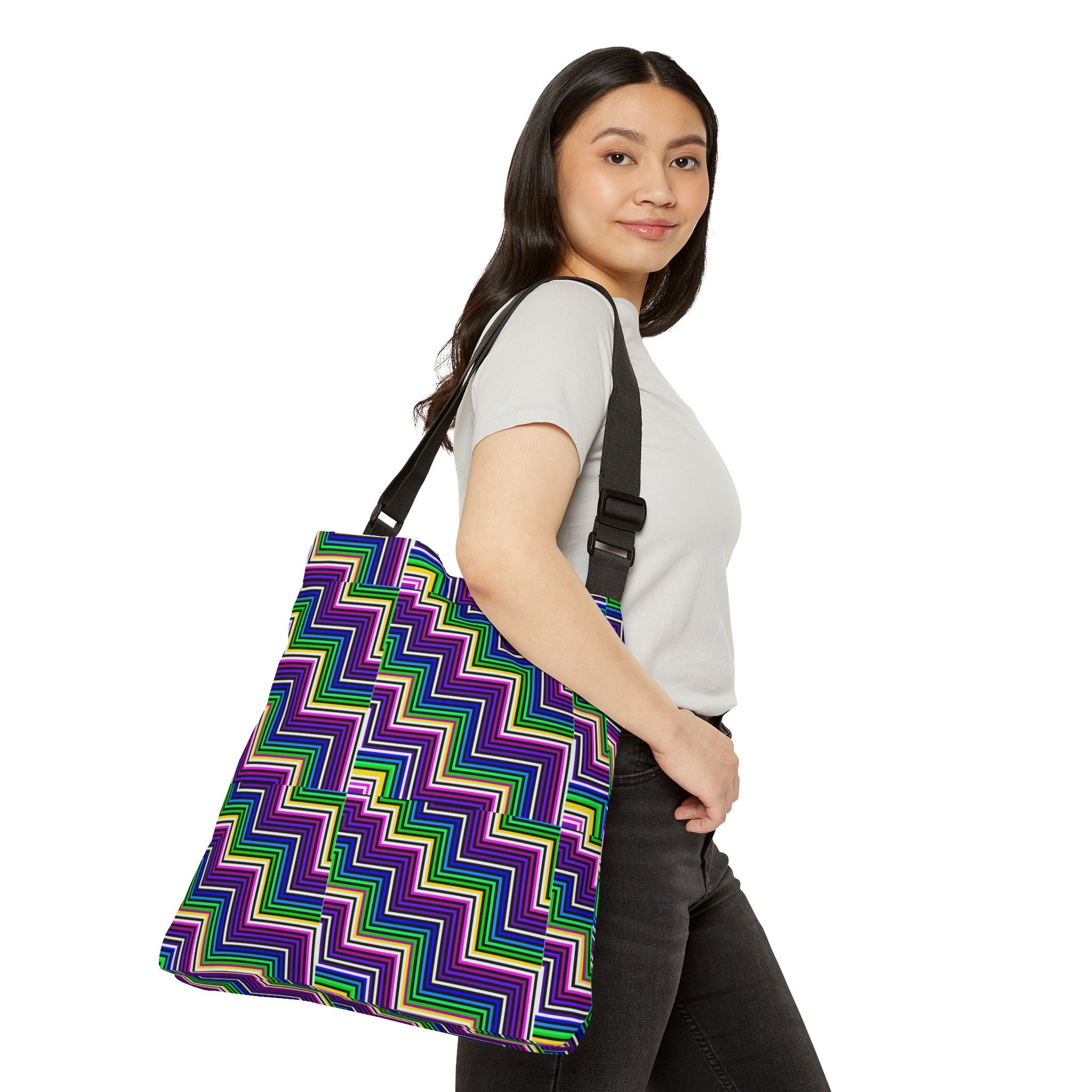 Bold Geometric Tote Bag, Stylish Shopper, Eco-Friendly Carryall, Gift for Her, Travel Accessory, Work or School Bag