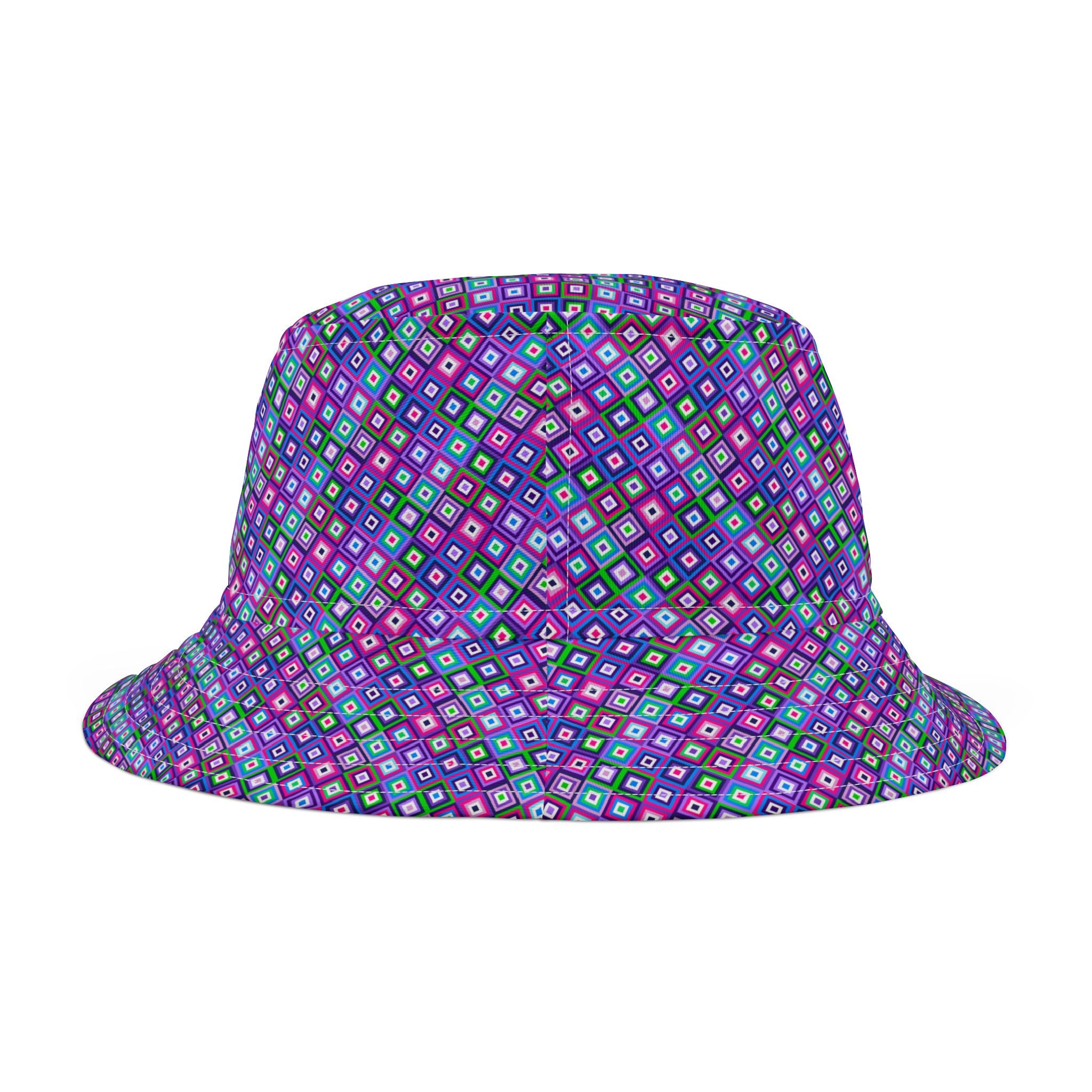 Colorful Retro Bucket Hat, Summer Accessories, Festival Gear, Beach Wear, Unisex Headwear, AOP Design