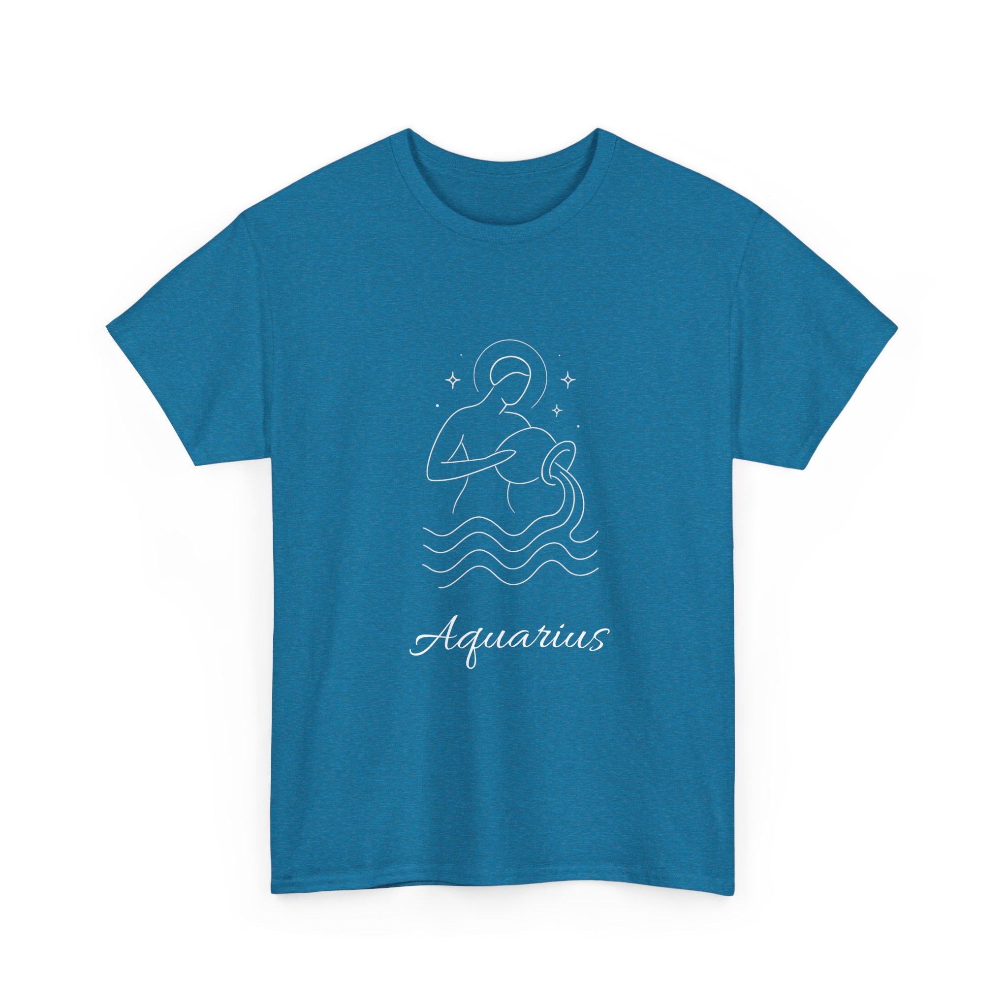 Aquarius Unisex Heavy Cotton Tee, Astrology Shirt, Zodiac Tee, Birthday Gift, Horoscope Apparel, Casual Wear