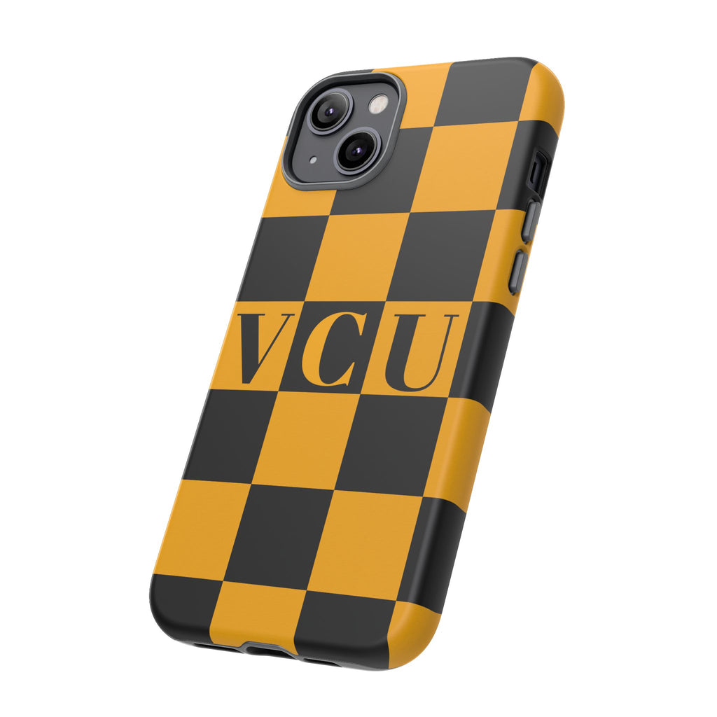VCU Checkered Phone Case, Tough Cases for VCU Fans, College Student Gear, Sports Team Accessory, Unique Gift Idea