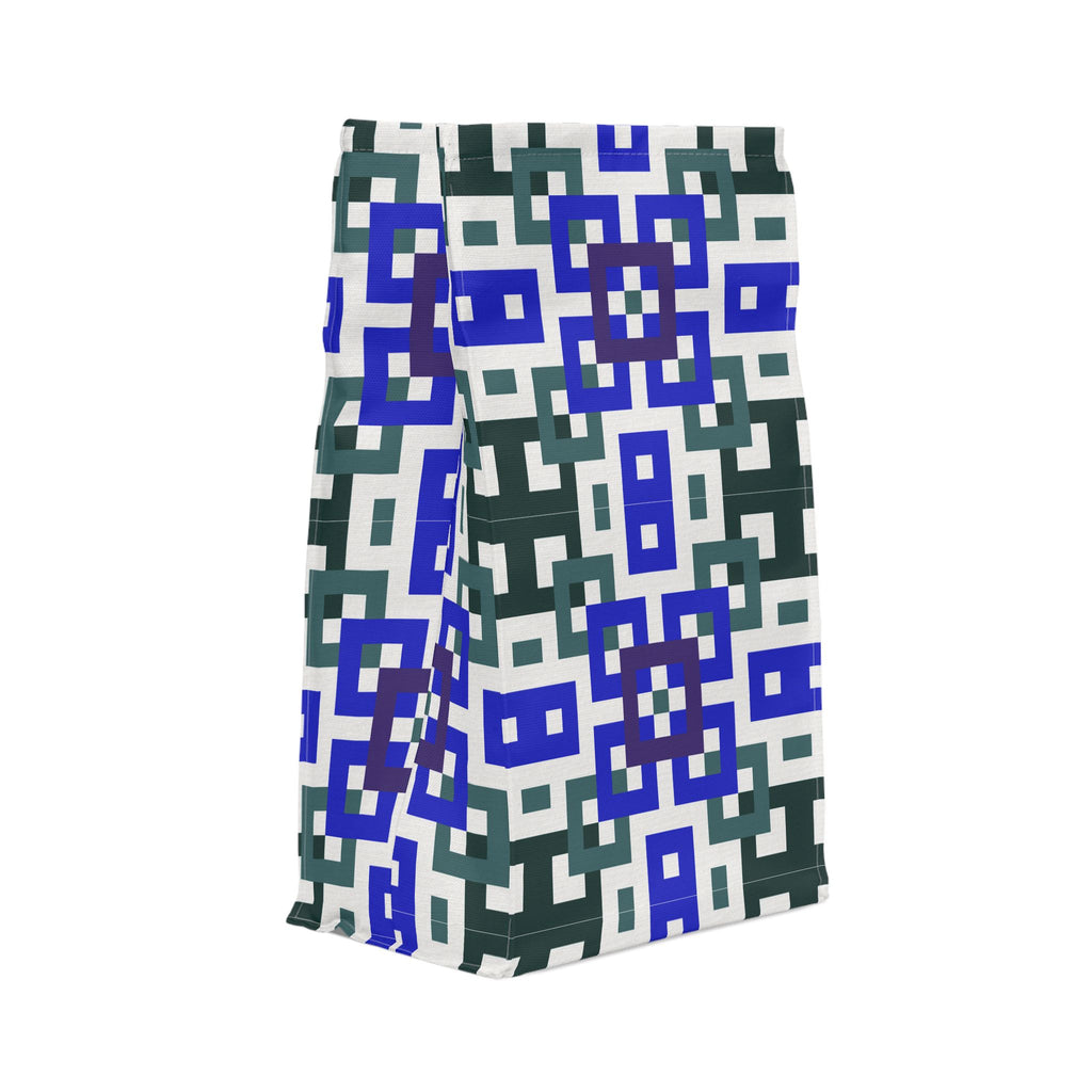 Stylish Polyester Lunch Bag with Modern Geometric Design, Insulated Bag for Work, School, Picnics, Eco-Friendly Cooler, Reusable Lunch Tote