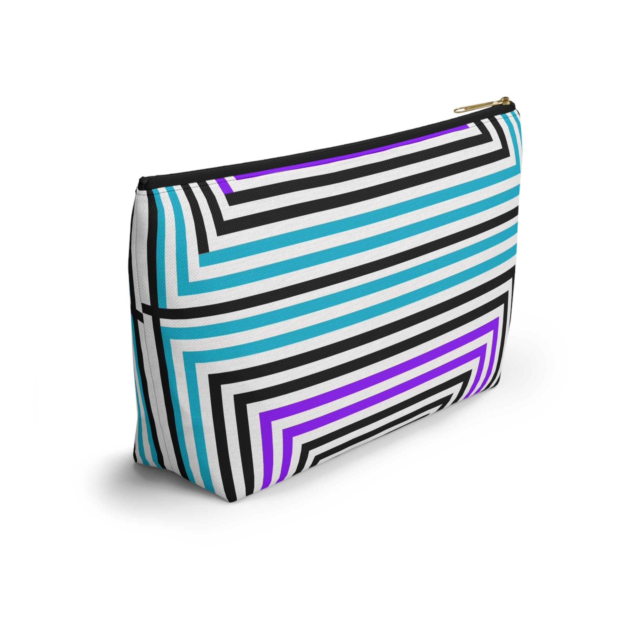 Vibrant Striped Accessory Pouch - Colorful Makeup Bag, Travel Organizer, Stylish Pencil Case, Gift for Her, Modern Clutch