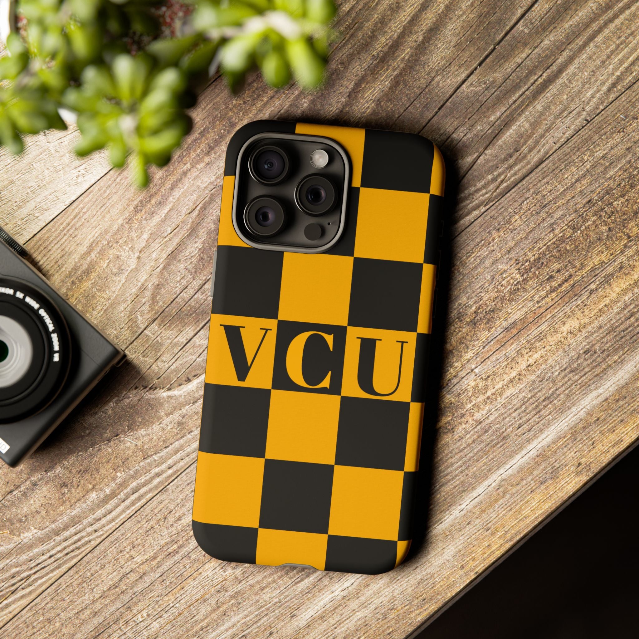 VCU Checkered Phone Case, Tough Cases for VCU Fans, College Student Gear, Sports Team Accessory, Unique Gift Idea