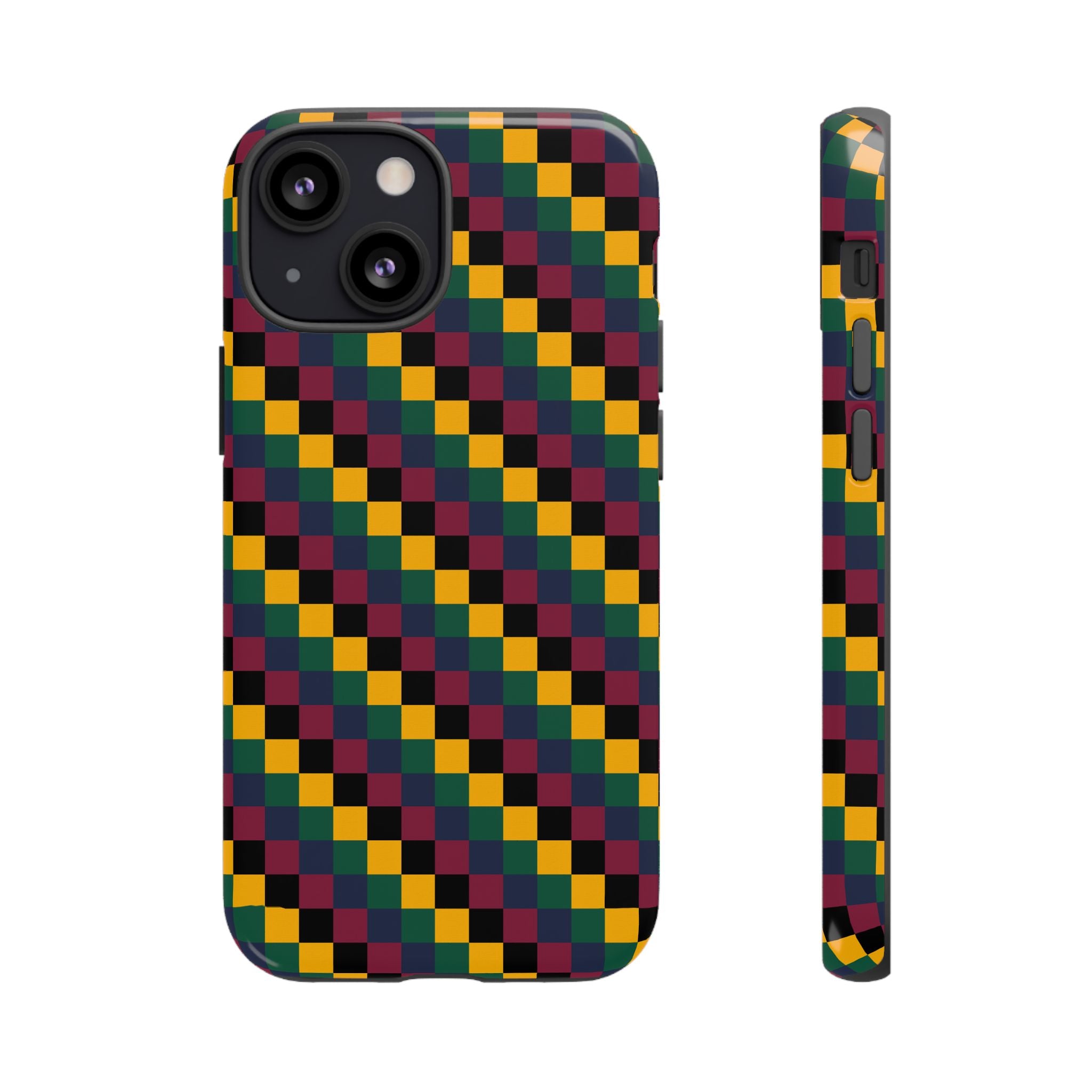 Colorful Checkered Phone Case, Tough Phone Cover, Unique Phone Accessory, Geometric Design, Gift for Tech Lovers, Stylish Protection