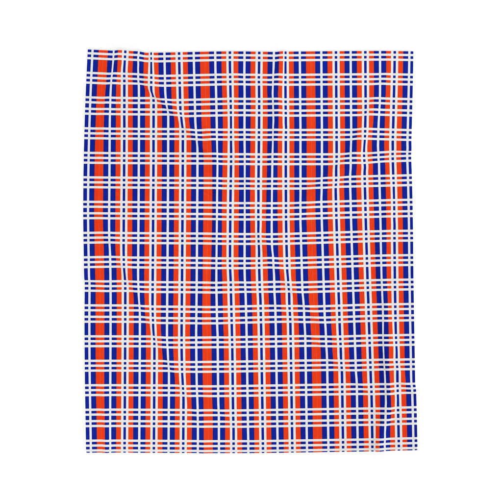 Florida Plaid Velveteen Plush Blanket, Cozy Gift, Soft Throw for Home Decor, Florida State Pride, Perfect for Beach Lovers