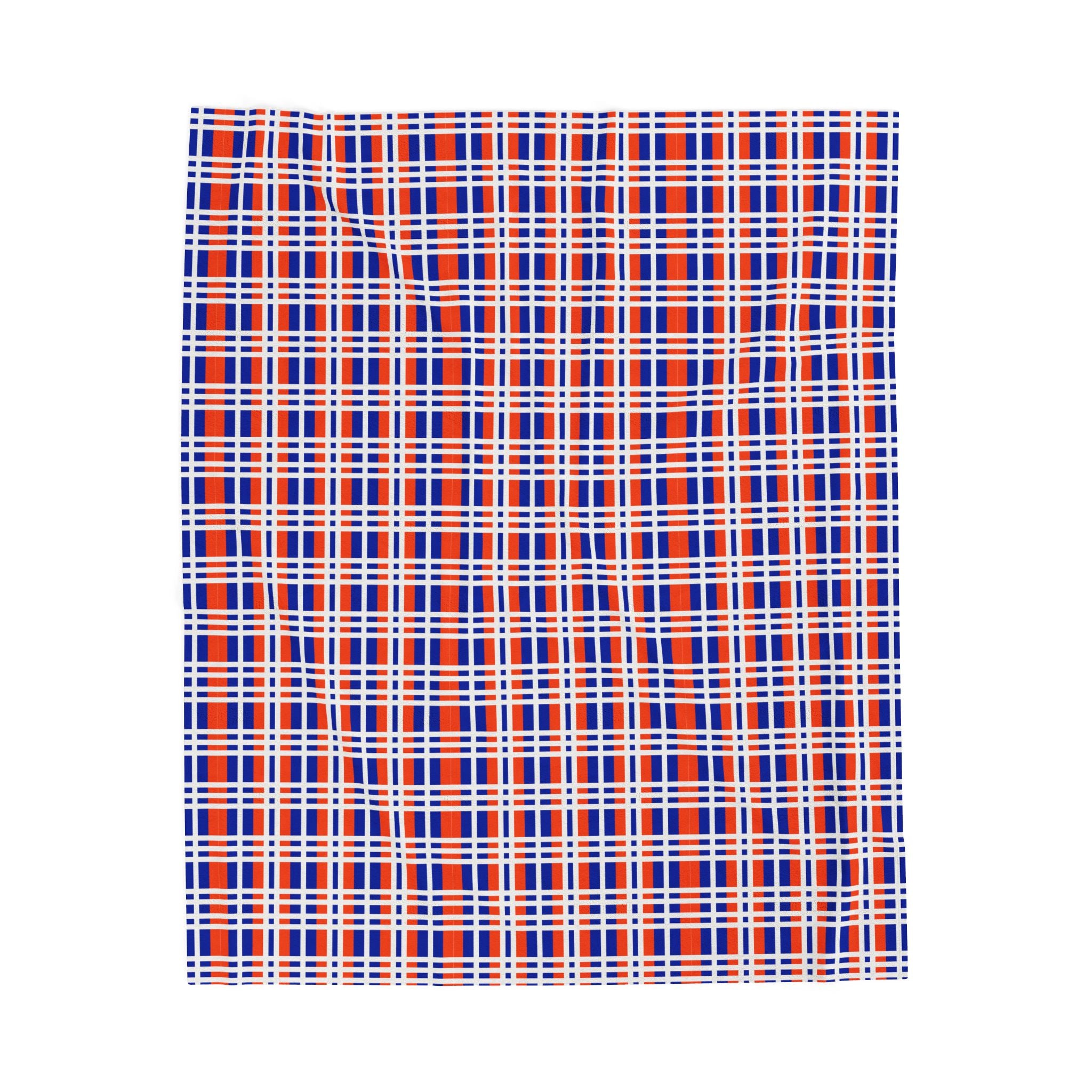 Florida Plaid Velveteen Plush Blanket, Cozy Gift, Soft Throw for Home Decor, Florida State Pride, Perfect for Beach Lovers