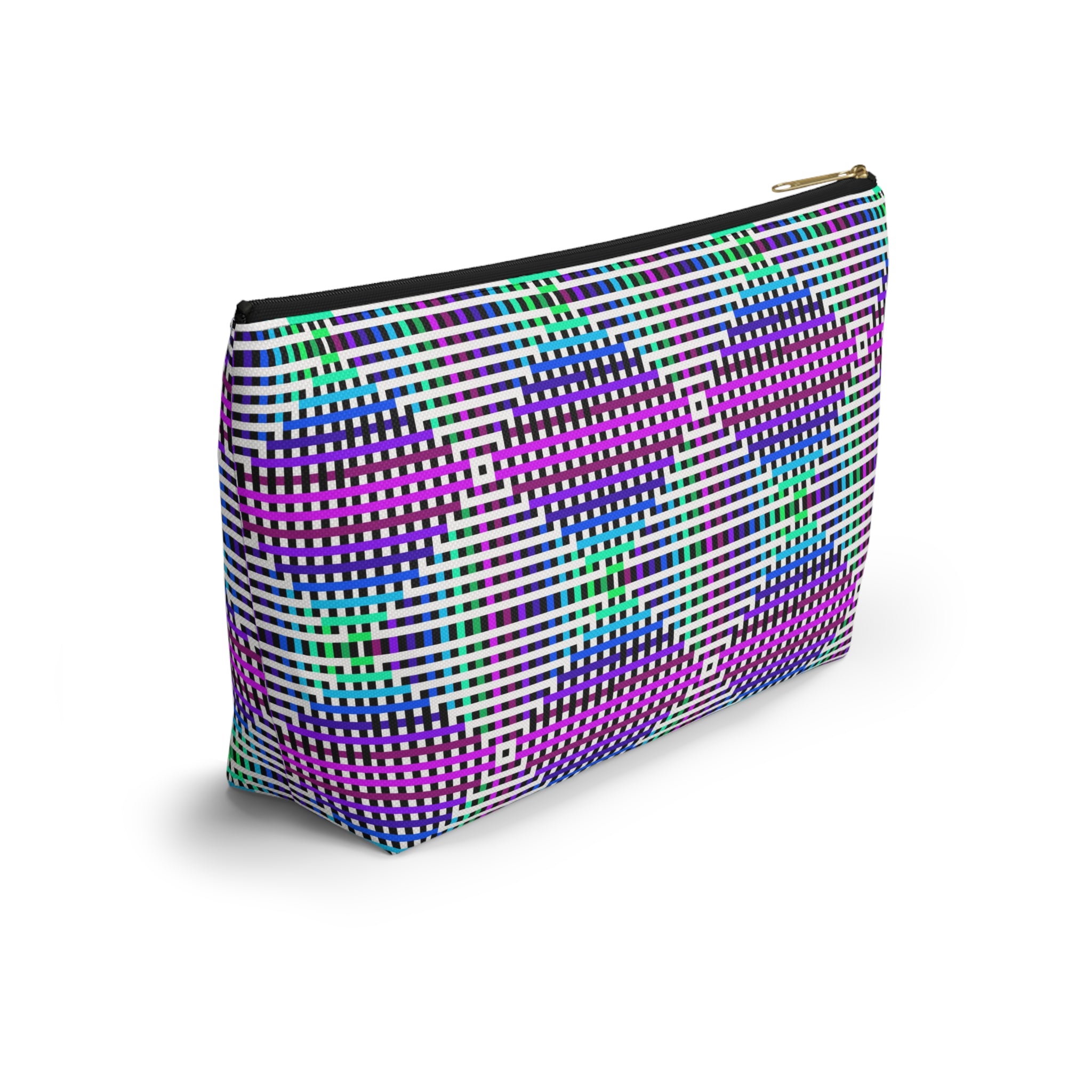 Colorful Geometric Accessory Pouch, Makeup Bag, Travel Organizer, Pencil Case, Gift for Her, Fun Geometric Pattern