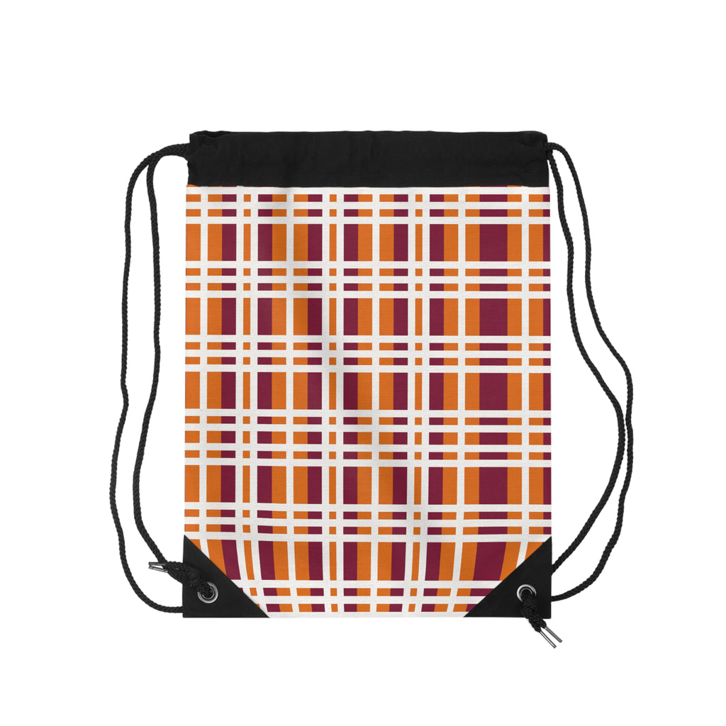 Cozy Plaid Drawstring Bag, Casual Gym Bag, Lightweight Backpack, School Tote, Travel Drawstring Backpack
