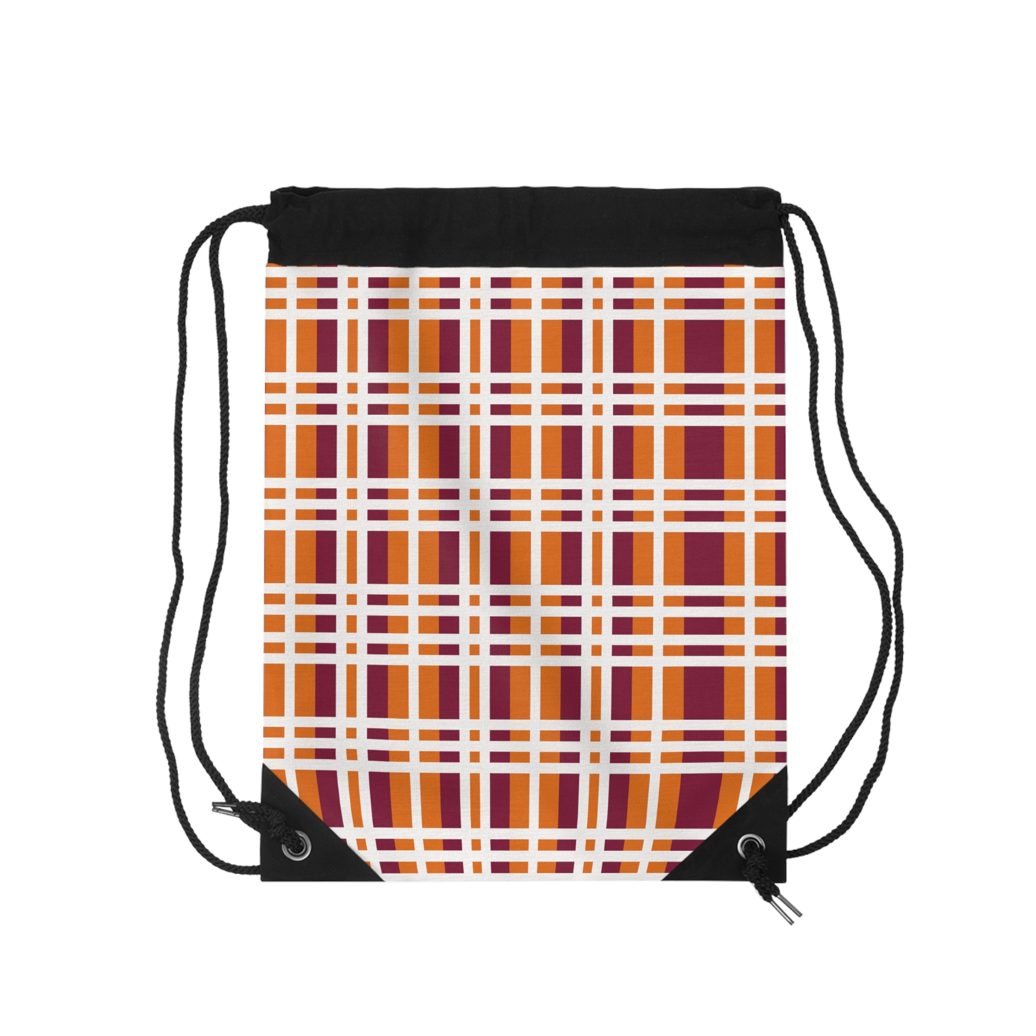 Cozy Plaid Drawstring Bag, Casual Gym Bag, Lightweight Backpack, School Tote, Travel Drawstring Backpack