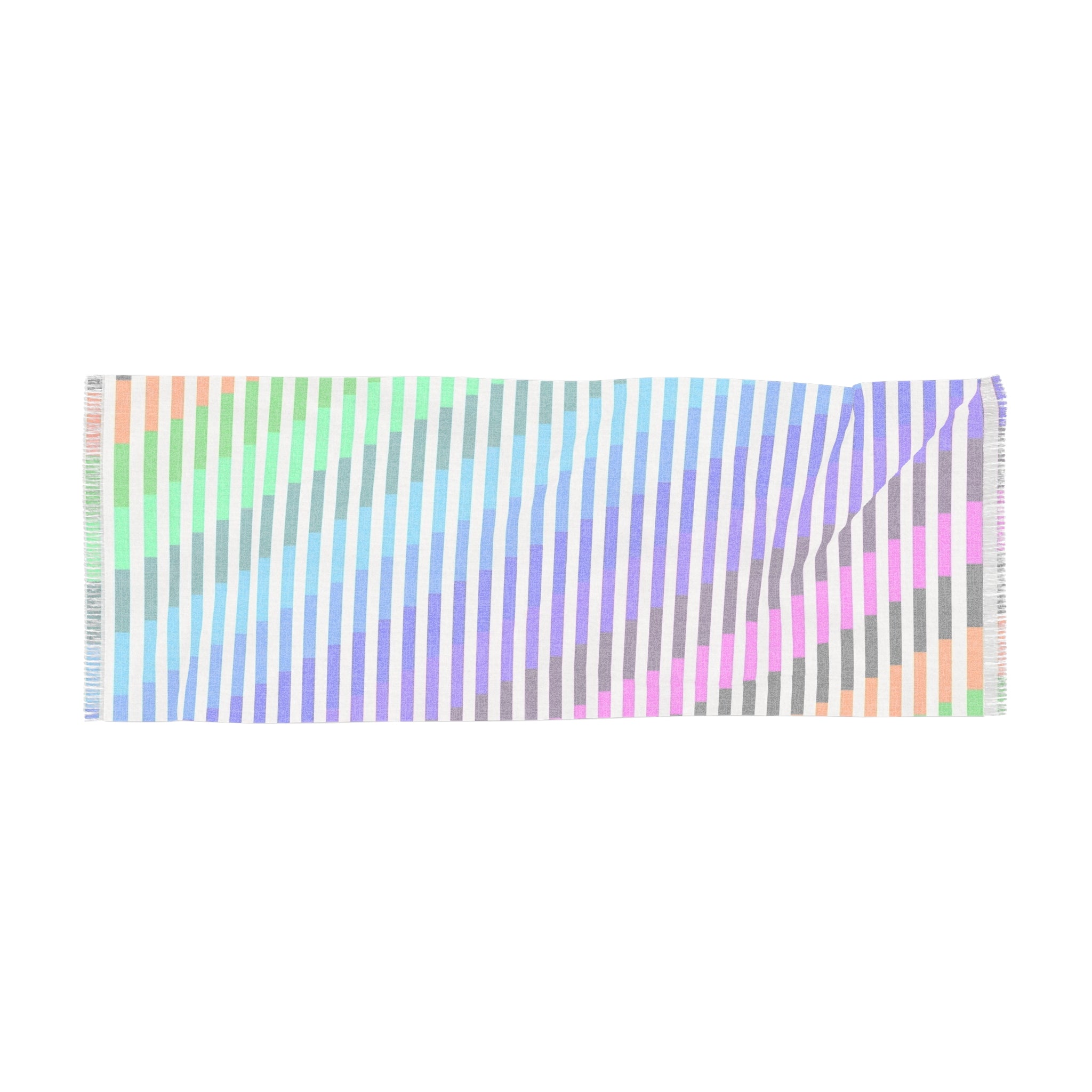 Colorful Striped Light Scarf, Summer Accessory, Boho Chic Wrap, Lightweight Fashion Scarf, Gift for Her, Beach Cover-Up