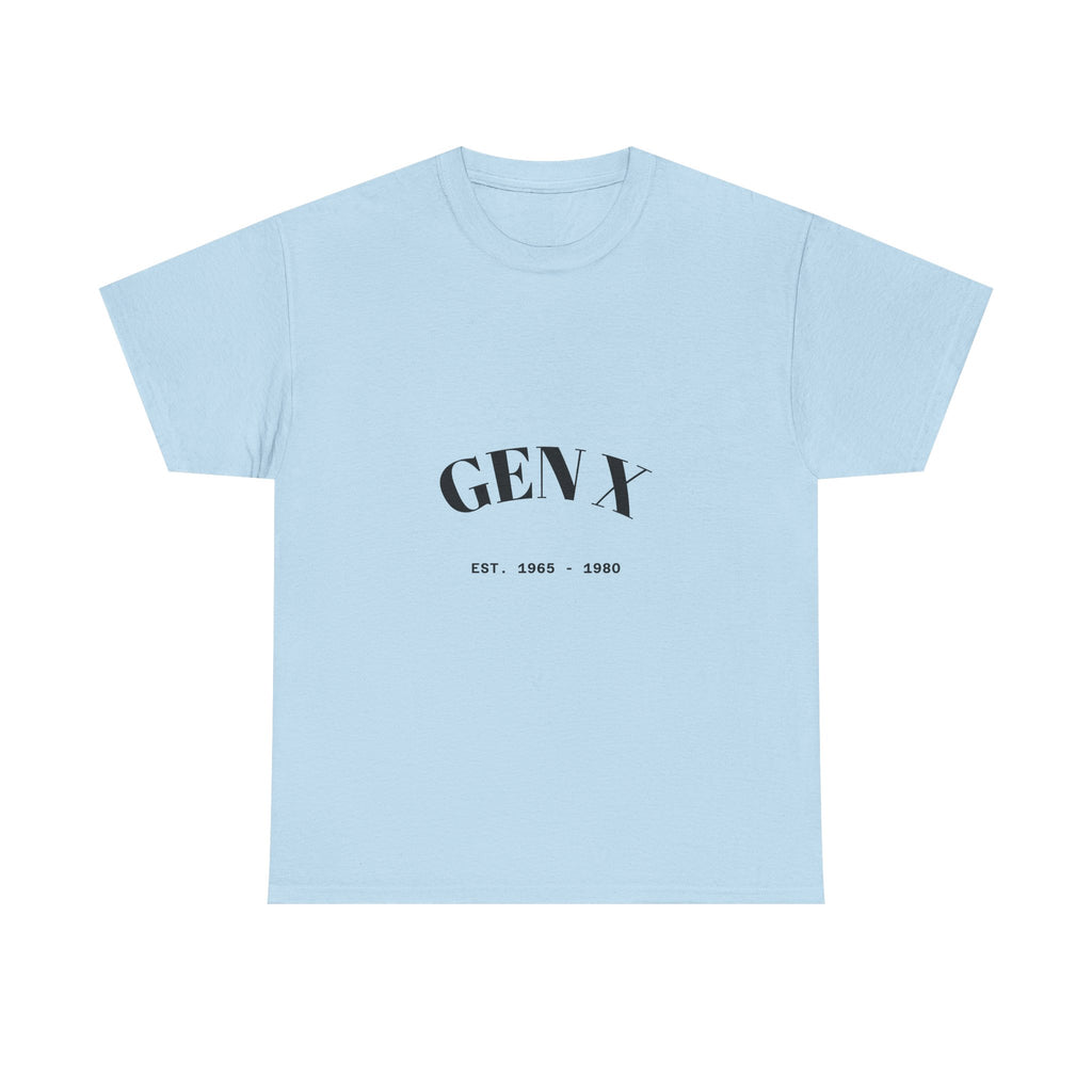 Gen X Unisex Heavy Cotton Tee - Nostalgic Graphic T-Shirt, Perfect for Casual Wear, Gifts, Birthdays, and Retro Celebrations