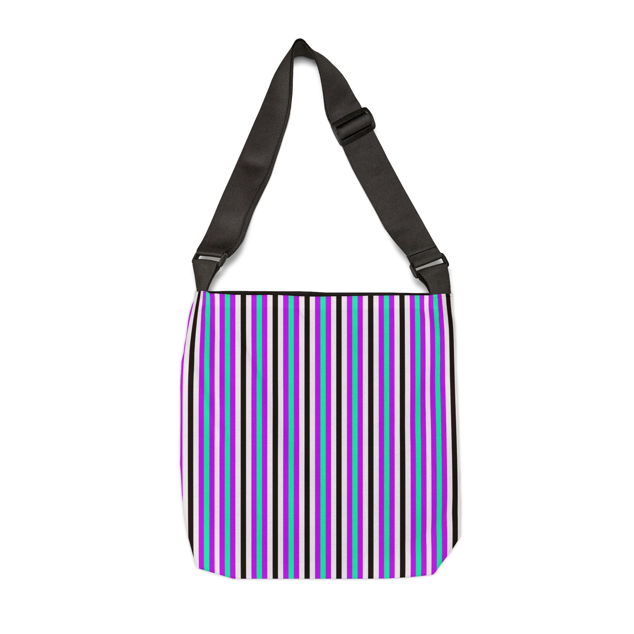 Vibrant Striped Adjustable Tote Bag for Everyday Use, Eco-Friendly Tote, Stylish Shopping Bag, Beach Bag, Gift for Her