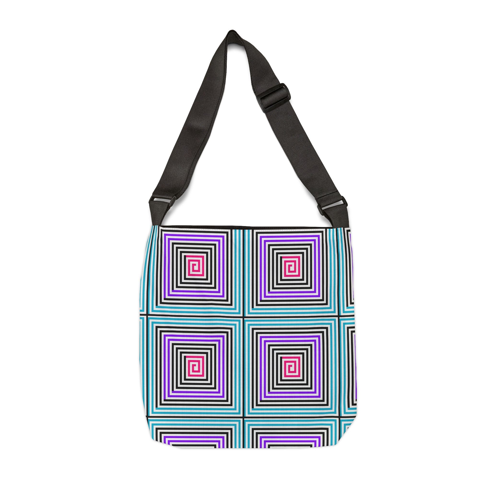 Vibrant Geometric Adjustable Tote Bag, Eco-Friendly Shopping Bag, Travel Accessory, Stylish Everyday Bag, Gift for Art Lovers