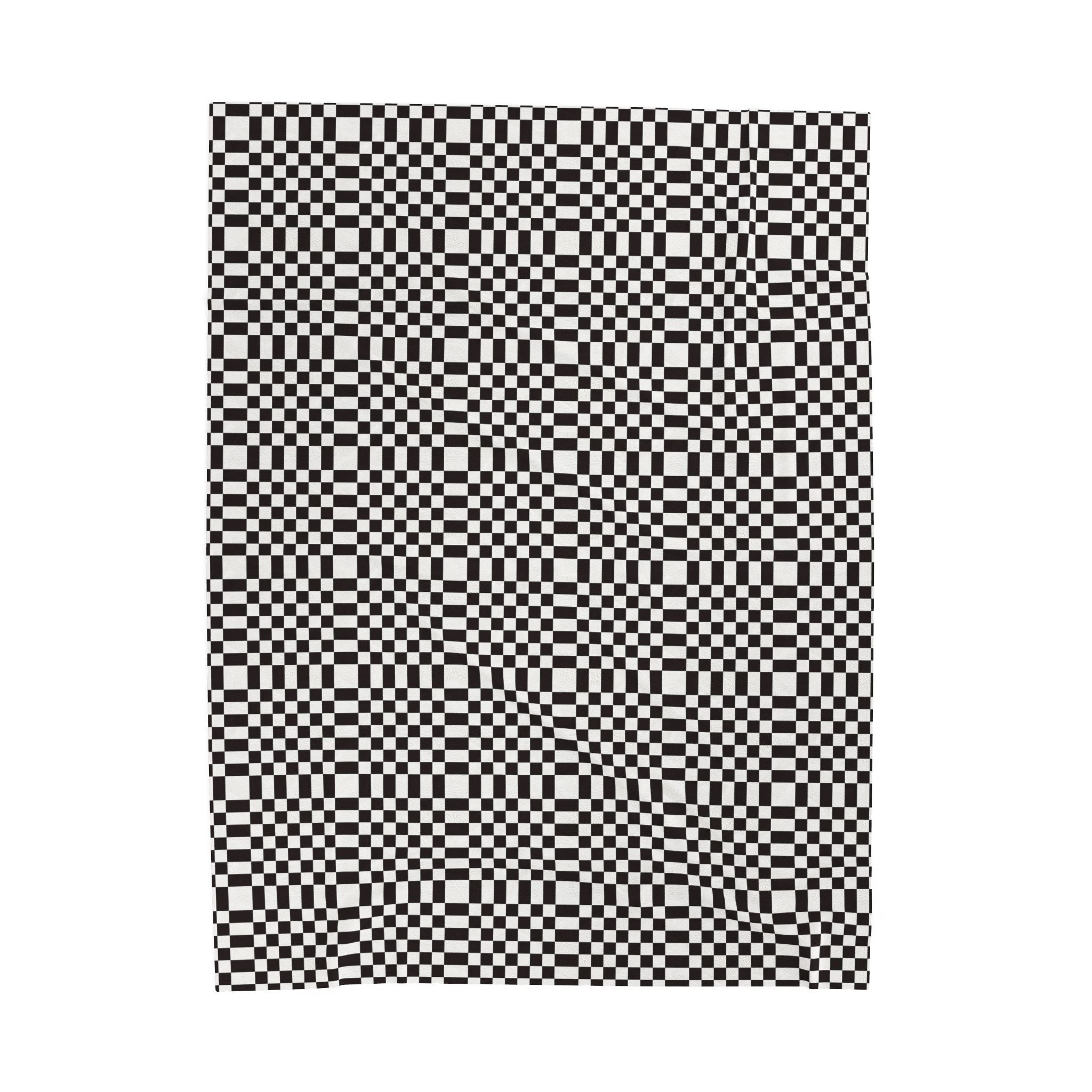Cozy Checkerboard Velveteen Plush Blanket | Soft Throw for Home Decor, Gift for Wedding, Holiday, Kids, Living Room
