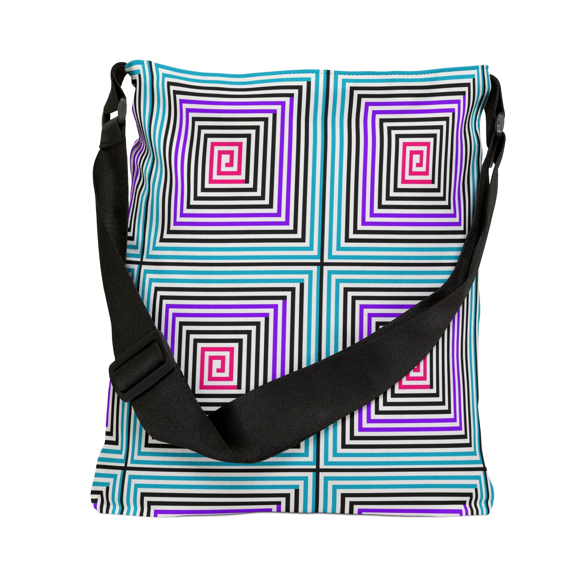Vibrant Geometric Adjustable Tote Bag, Eco-Friendly Shopping Bag, Travel Accessory, Stylish Everyday Bag, Gift for Art Lovers