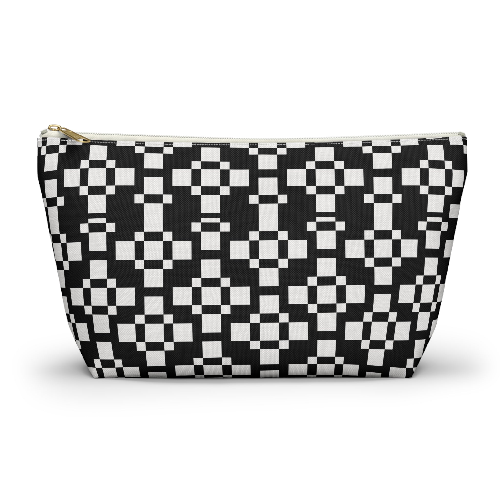 Chic Geometric Accessory Pouch - Minimalist Black and White Makeup Bag, Travel Organizer, Gift for Her, Daily Essentials Case, Stylish [...]